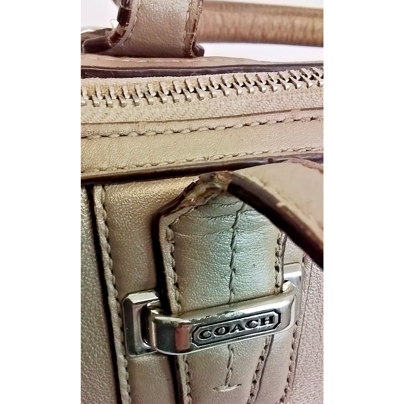 Coach Coach Taylor Handbag Satchel Champagne Silver Crossbody Size ONE SIZE - 11 Thumbnail