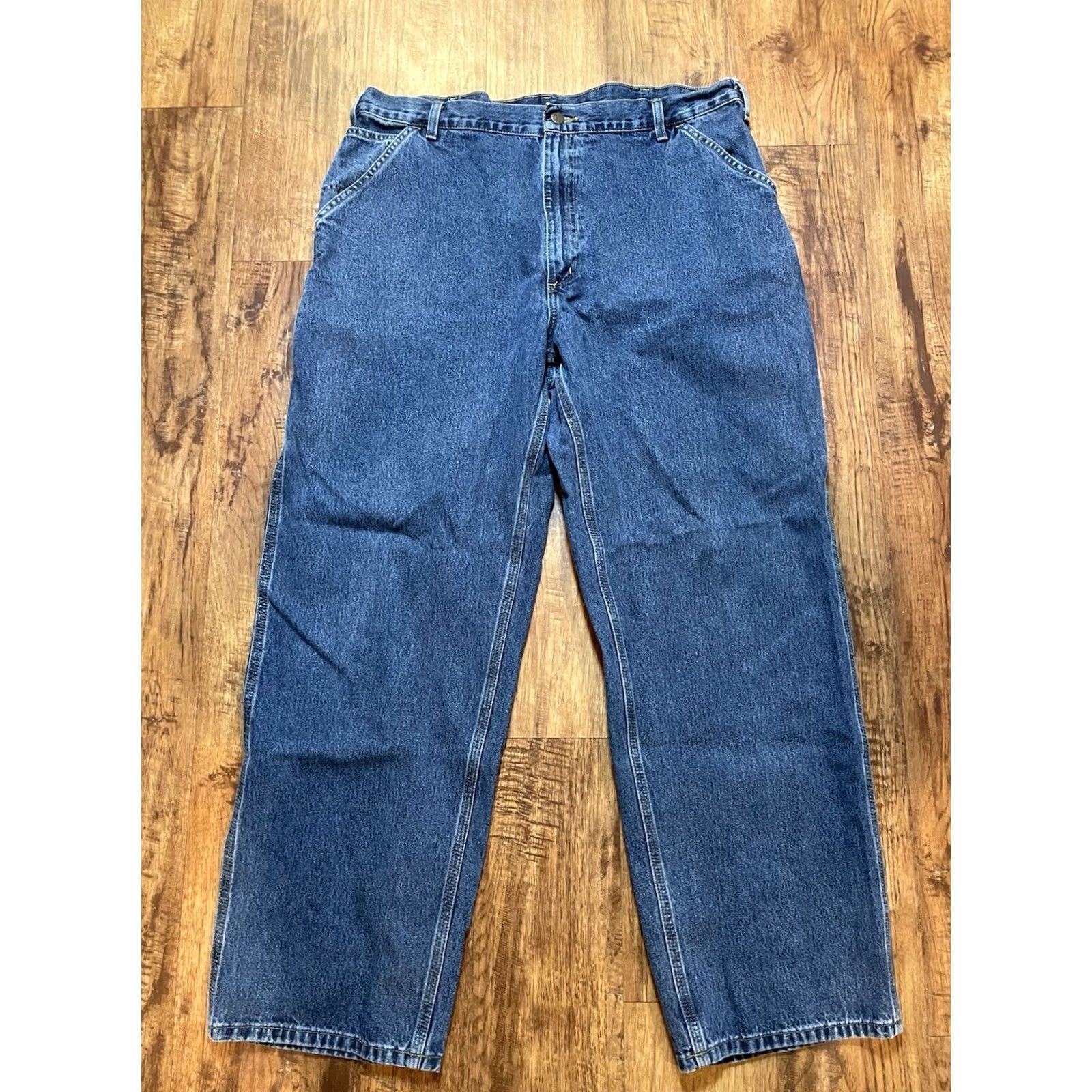 Carhartt Carhartt Jeans Mens 38x30 Denim Blue Dungaree Fit 5-Pocket Straight Casual Size US 38 / EU 54 - 4 Thumbnail