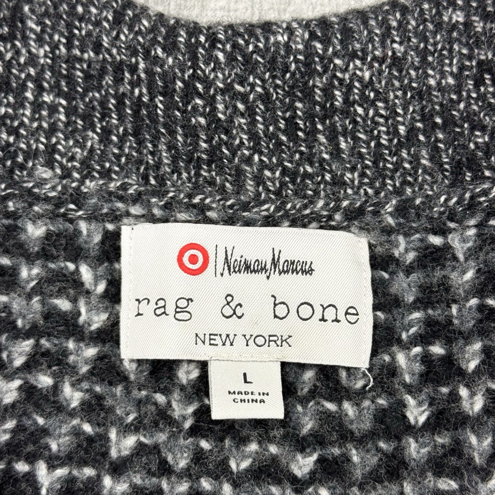 Rag & Bone VINTAGE Rag & Bone Men's Sweater Cardigan Large Knit Black Grey Casual Winter 90s Size US L / EU 52-54 / 3 - 3 Thumbnail