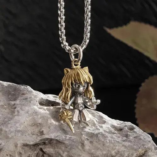 Jewelry × Vintage Cute Yellow-Haired Little Girl Necklace Size ONE SIZE - 3 Thumbnail