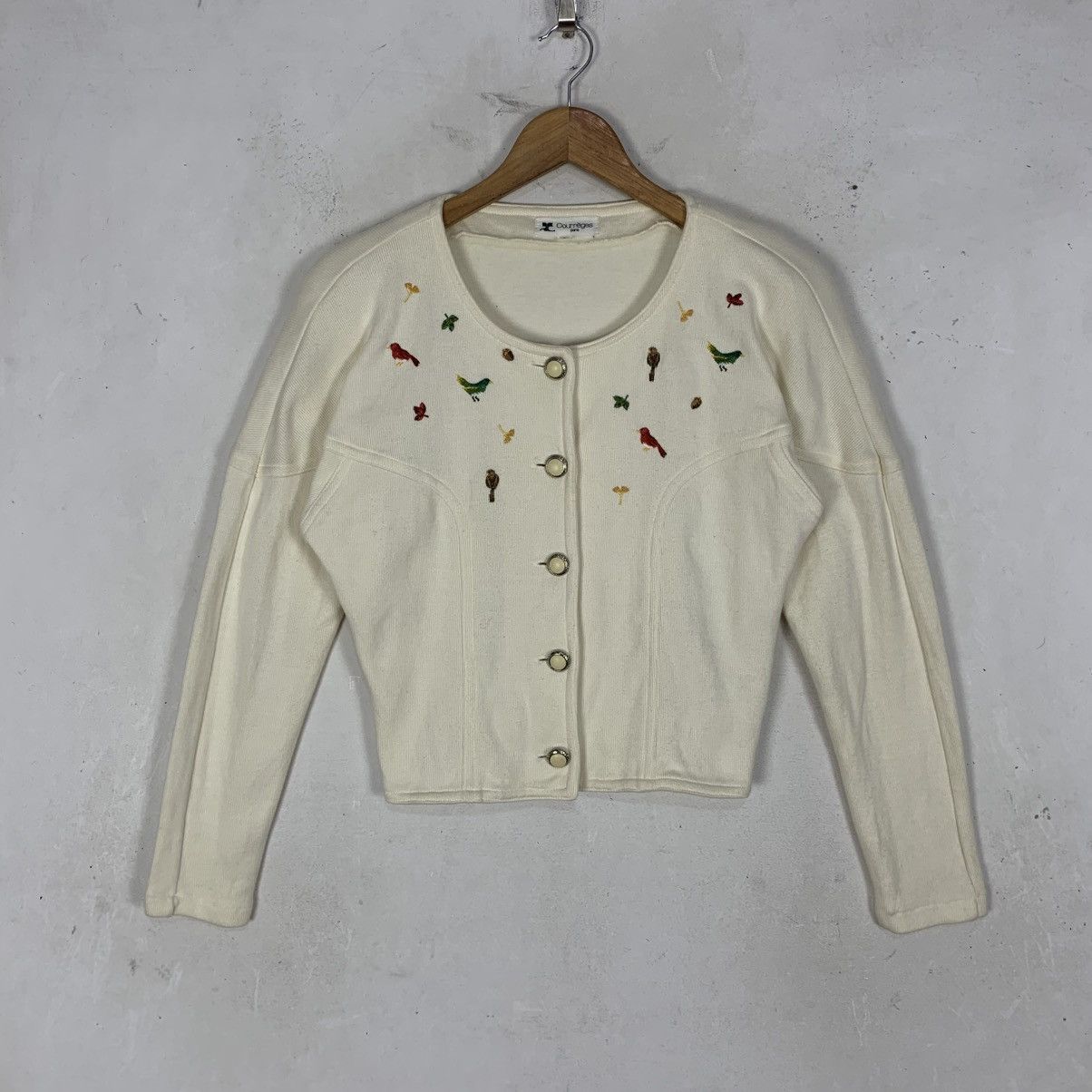 Courreges Vintage Courrèges Fashion Brand Paris Cardigan Sweatshirt Size S / US 4 / IT 40 - 1 Thumbnail