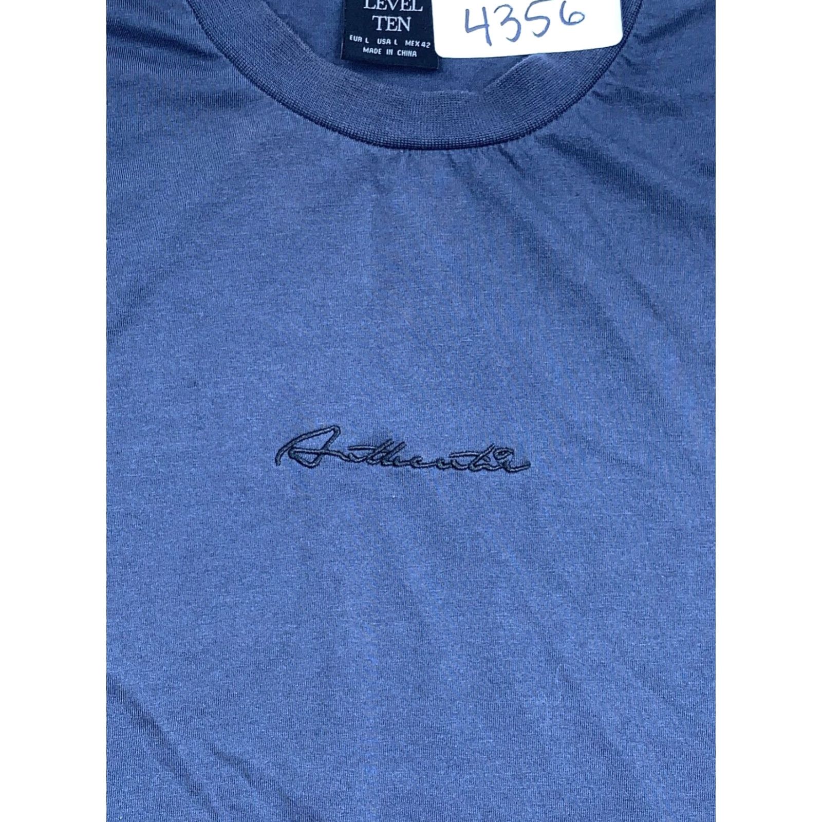 Vintage Level Ten T-Shirt Navy Blue Short Sleeve L Embroidered Zipper Crew Neck Men Size US L / EU 52-54 / 3 - 4 Thumbnail