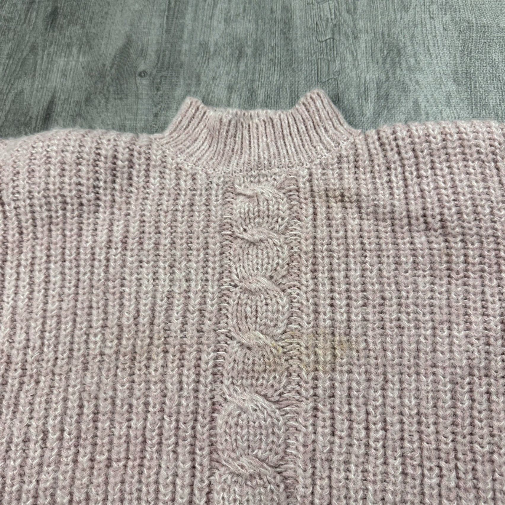 Pinko VTG Tarazzia 80s Fuzzy Knit Crop Sweater Pullover Mock Neck WMNS L Pink 1980s Oversized Womens L Size L / US 10 / IT 46 - 2 Thumbnail