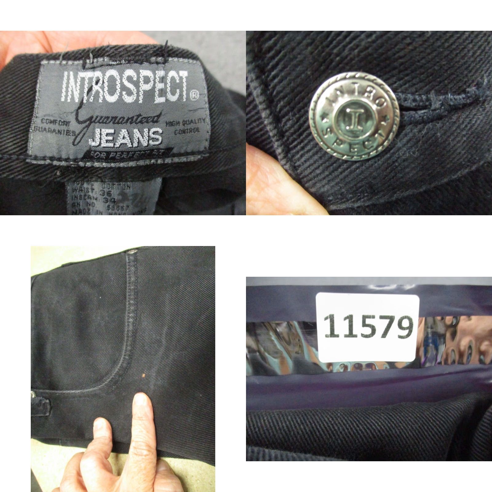 Vintage VINTAGE Introspect Jeans 36x34 Black 80s Mens Size US 36 / EU 52 - 9 Thumbnail