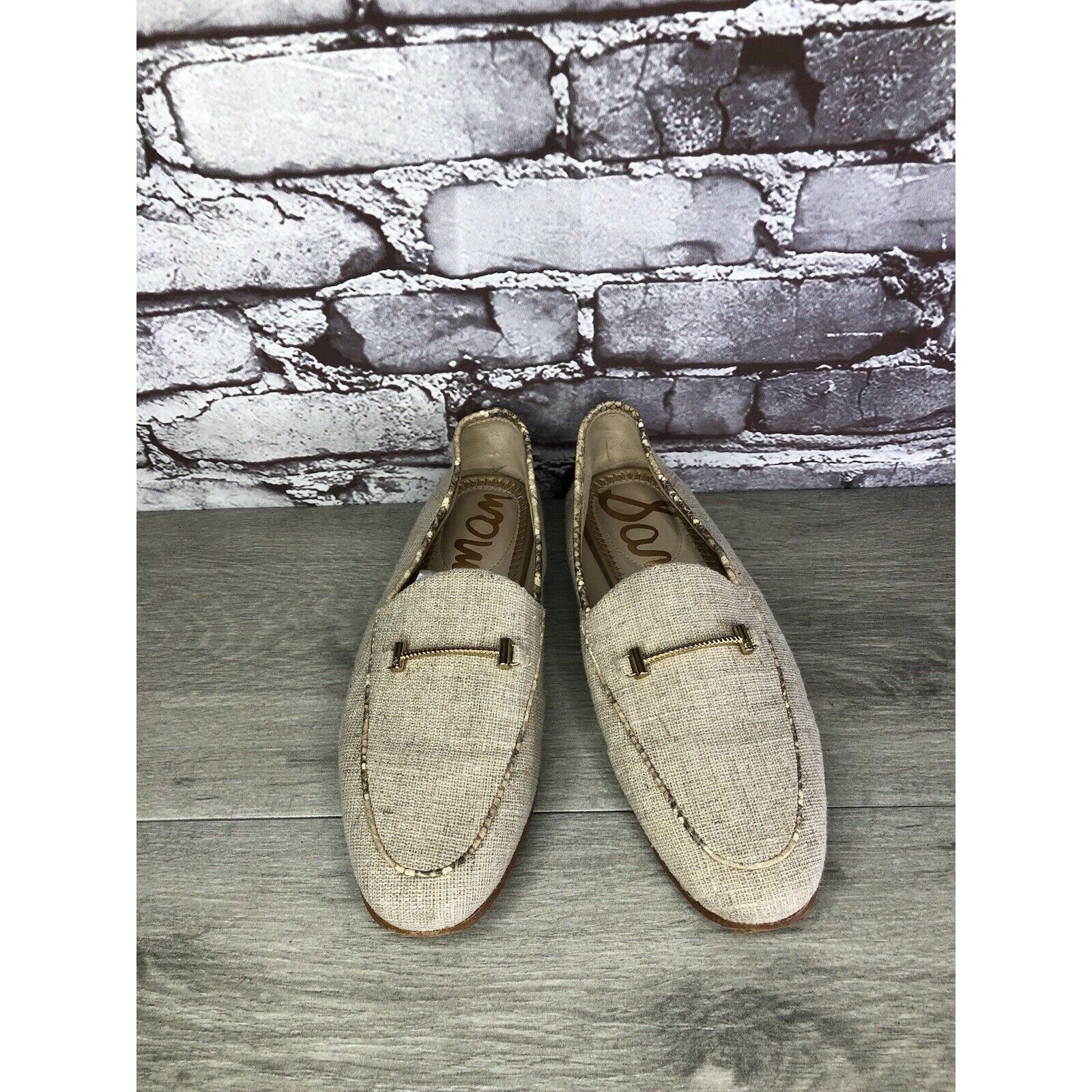Sam Edelman Sam Edelman Lior Beige Leather Horsebit Almond Toe Slip On F Size US 7 / IT 37 - 21 Thumbnail