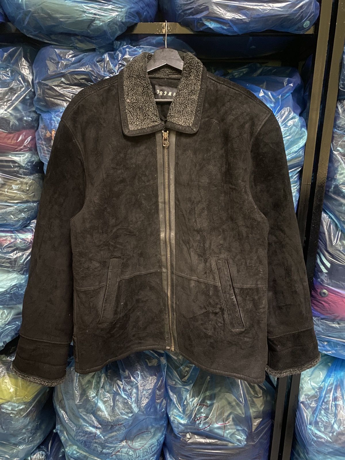 Other Vintage PRIME Black Suede Shearling-Style Jacket Made Korea Size US M / EU 48-50 / 2 - 1 Thumbnail