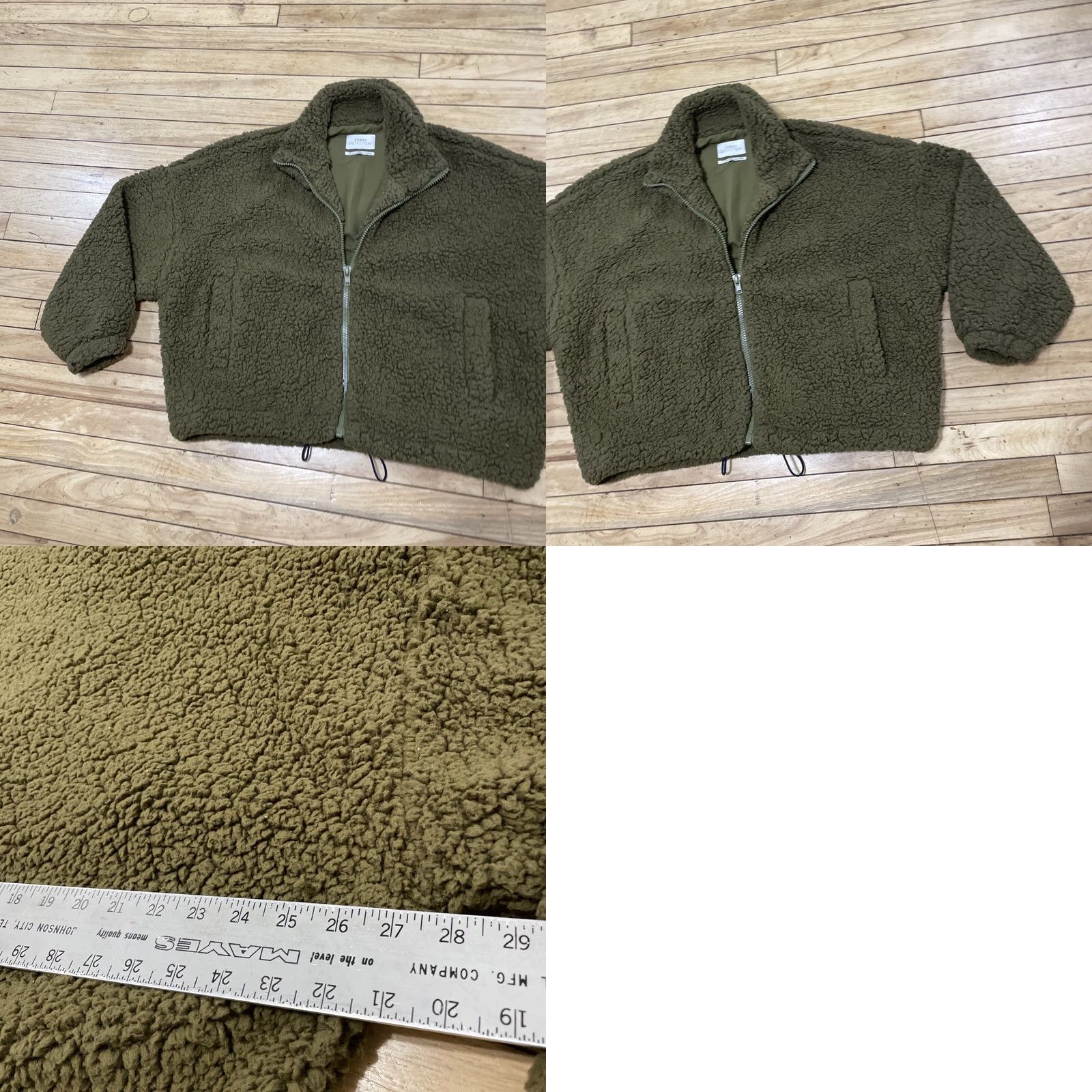 Urban Outfitters Urban Outfitters Sherpa Fleece Crop Jacket Women L Green Deep Pile Boho Outdoor Crop Jacket Size L / US 10 / IT 46 - 11 Thumbnail