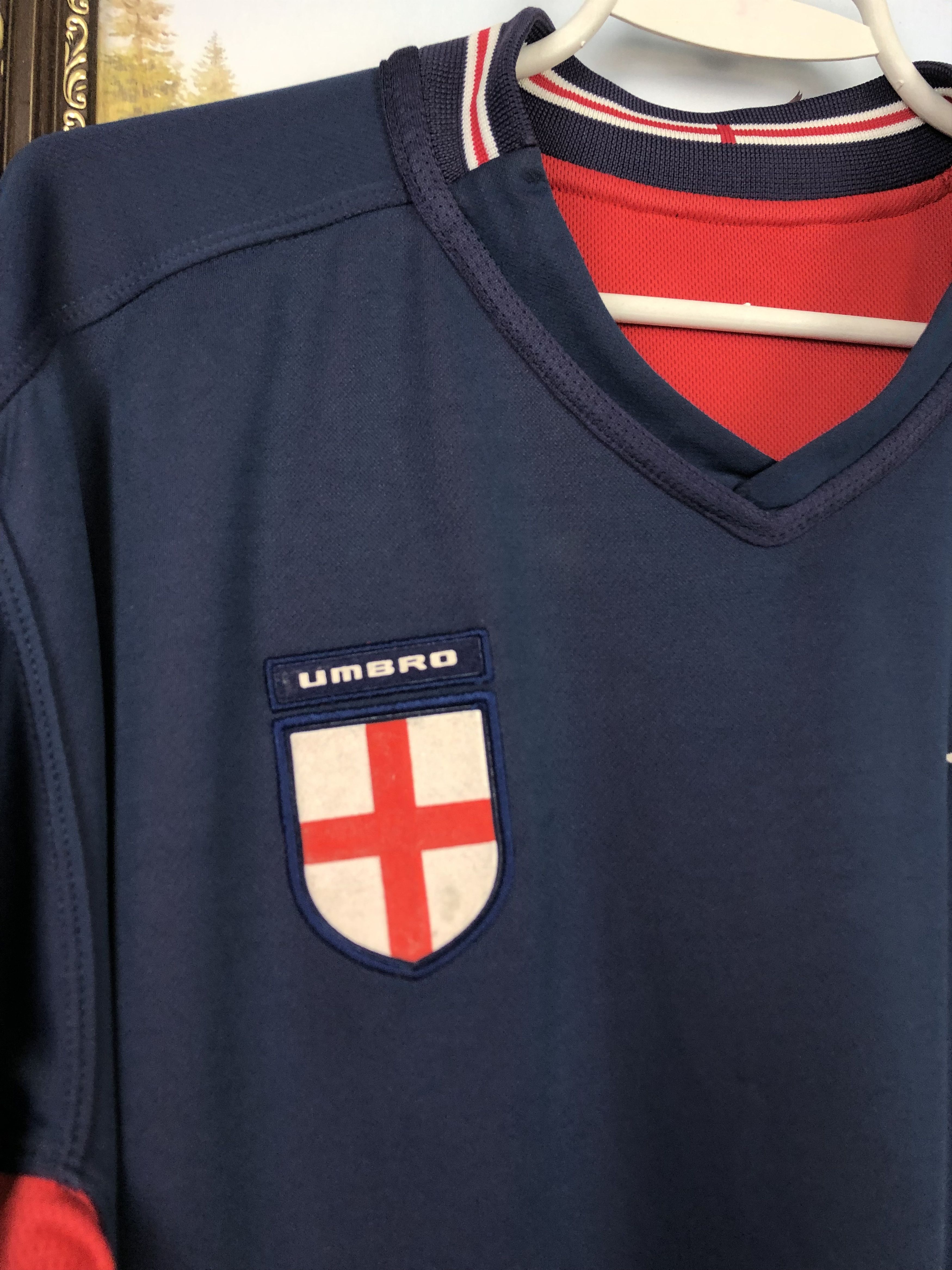 Umbro × Vintage England football shirt 2002 Reversible Long Sleeve Jersey Size US L / EU 52-54 / 3 - 17 Thumbnail