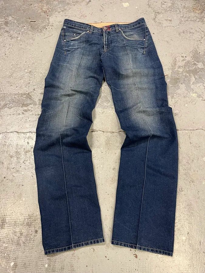 Marithe + Francois Girbaud 2000s Marithé + François Girbaud Blue Rebel Straight Denim Jeans Size US 33 - 4 Thumbnail