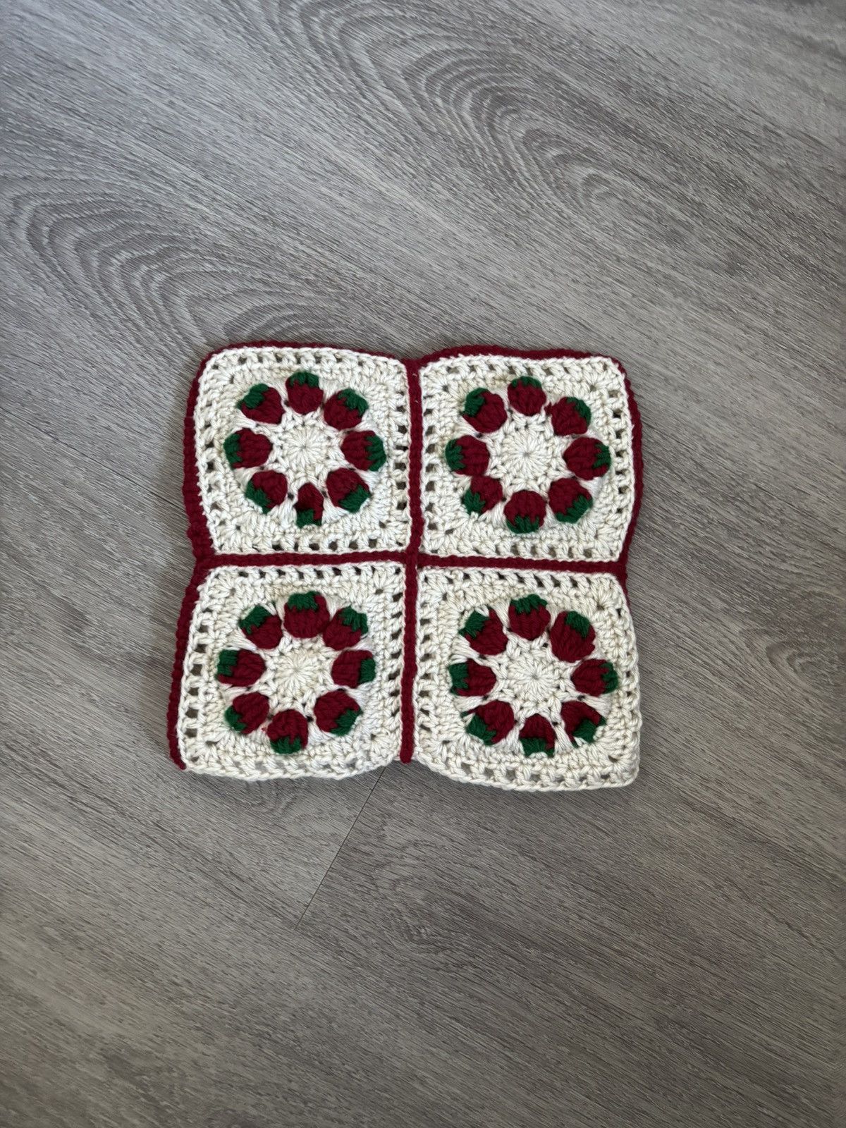 Handmade Crochet Strawberry Hat Size ONE SIZE - 1 Thumbnail