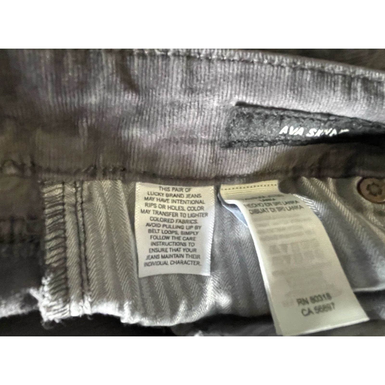 Lucky Brand Lucky Brand Pants Womens 4/27 Ava Skinny Corduroy Gray Stretch Pants Womens Regular Gray Corduroy Stretch 5-Pocket Mens? Size 27" / US 4 / IT 40 - 5 Thumbnail