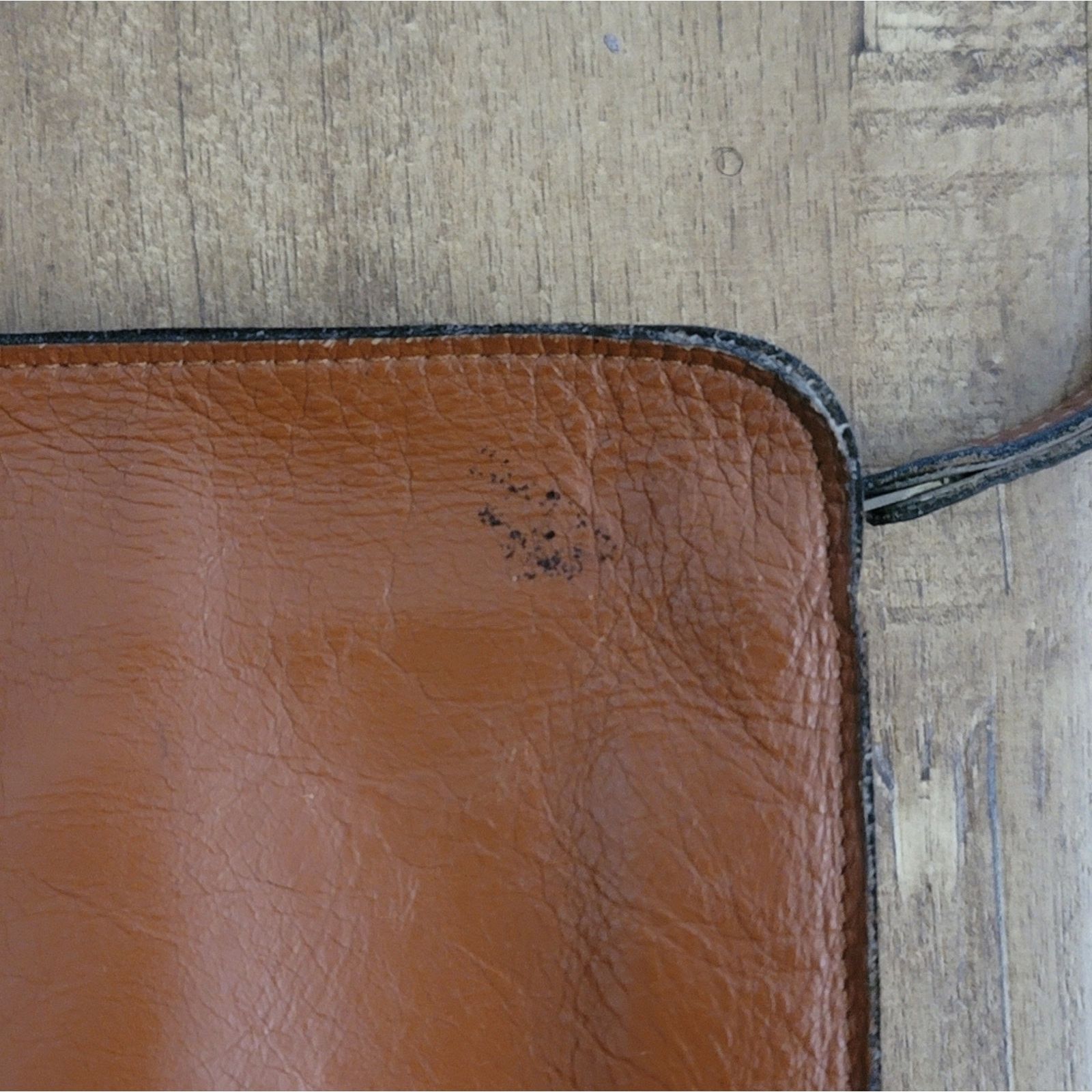 Handmade Vtg Brown Leather Clutch Wristlet Purse Size ONE SIZE - 7 Thumbnail