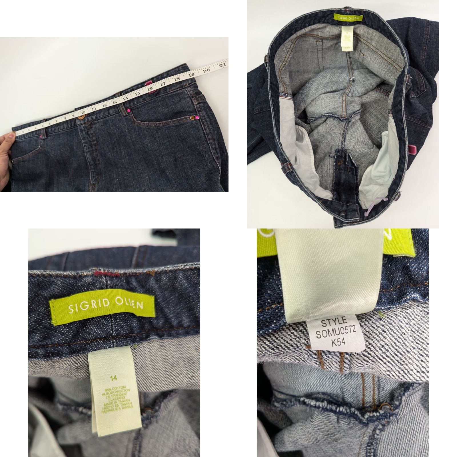 Denime VINTAGE Sigrid Olsen Jeans Womens 14 Straight Denim Blue Innovator 07 Pockets Belt Loops Ble? Size 36" / US 14 / IT 50 - 8 Thumbnail