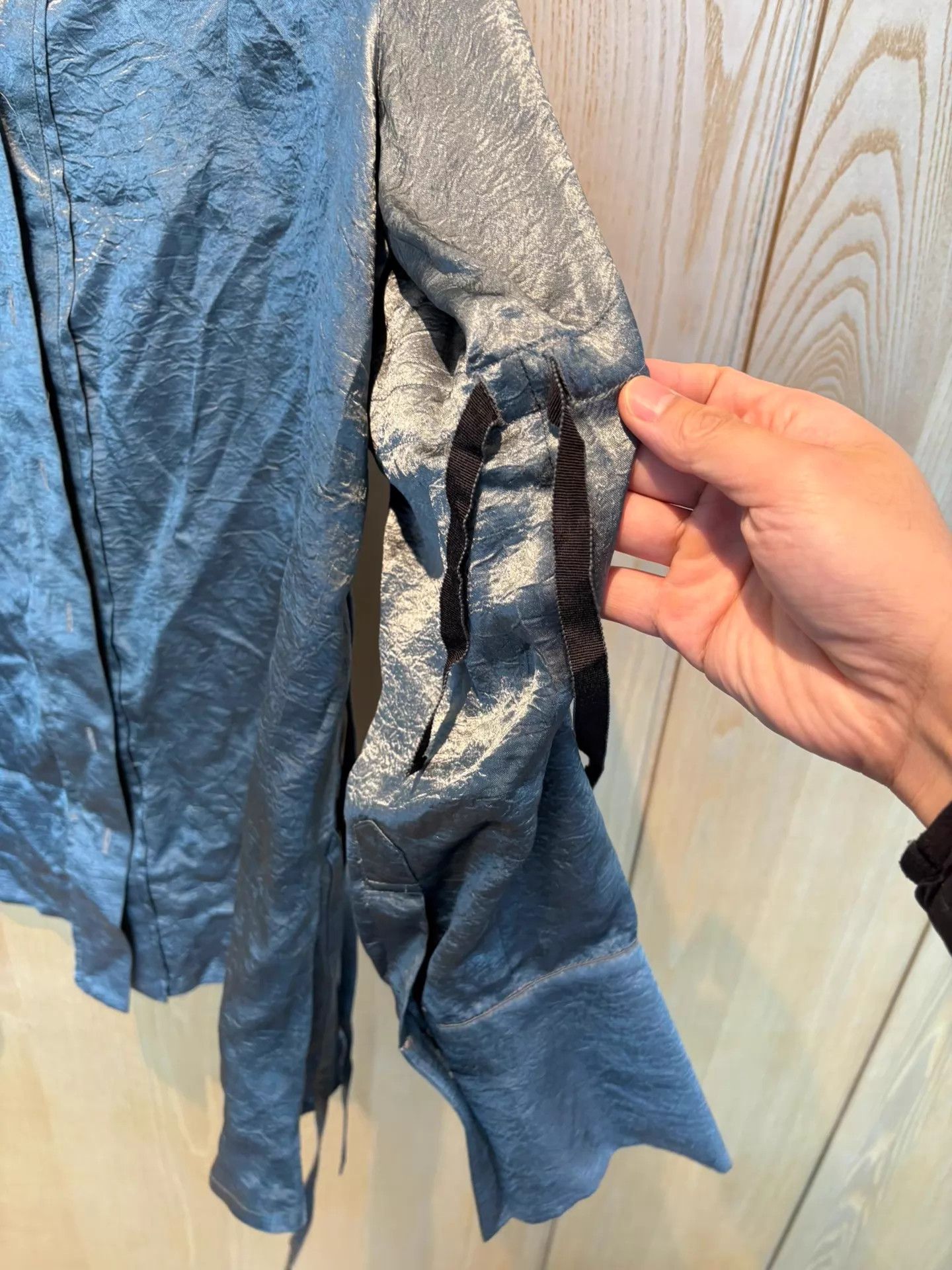 Ann Demeulemeester ANN DEMEULEMEESTER Gray Silk Long Sleeve Shirt 38 Size XS / US 0-2 / IT 36-38 - 5 Thumbnail