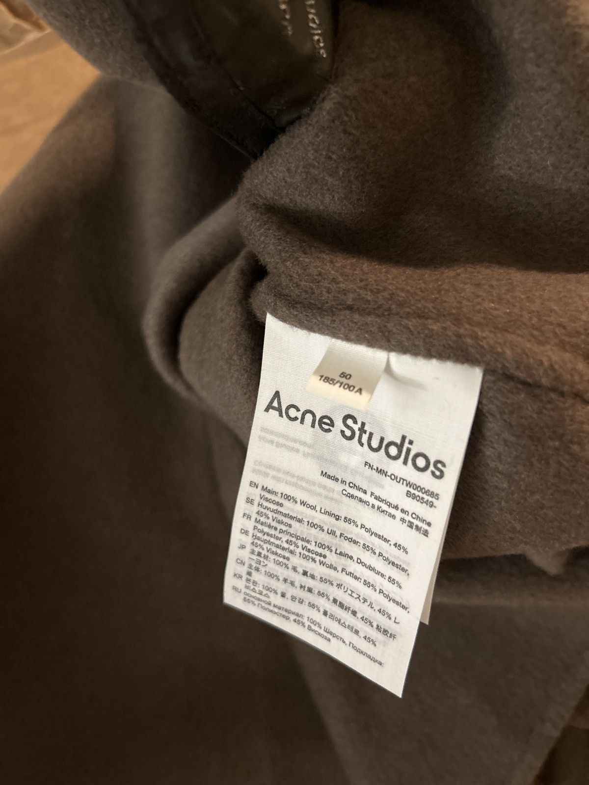 Acne Studios ACNE STUDIOS DOMEN DOUBLE JACKET - Brown Size US M / EU 48-50 / 2 - 8 Thumbnail