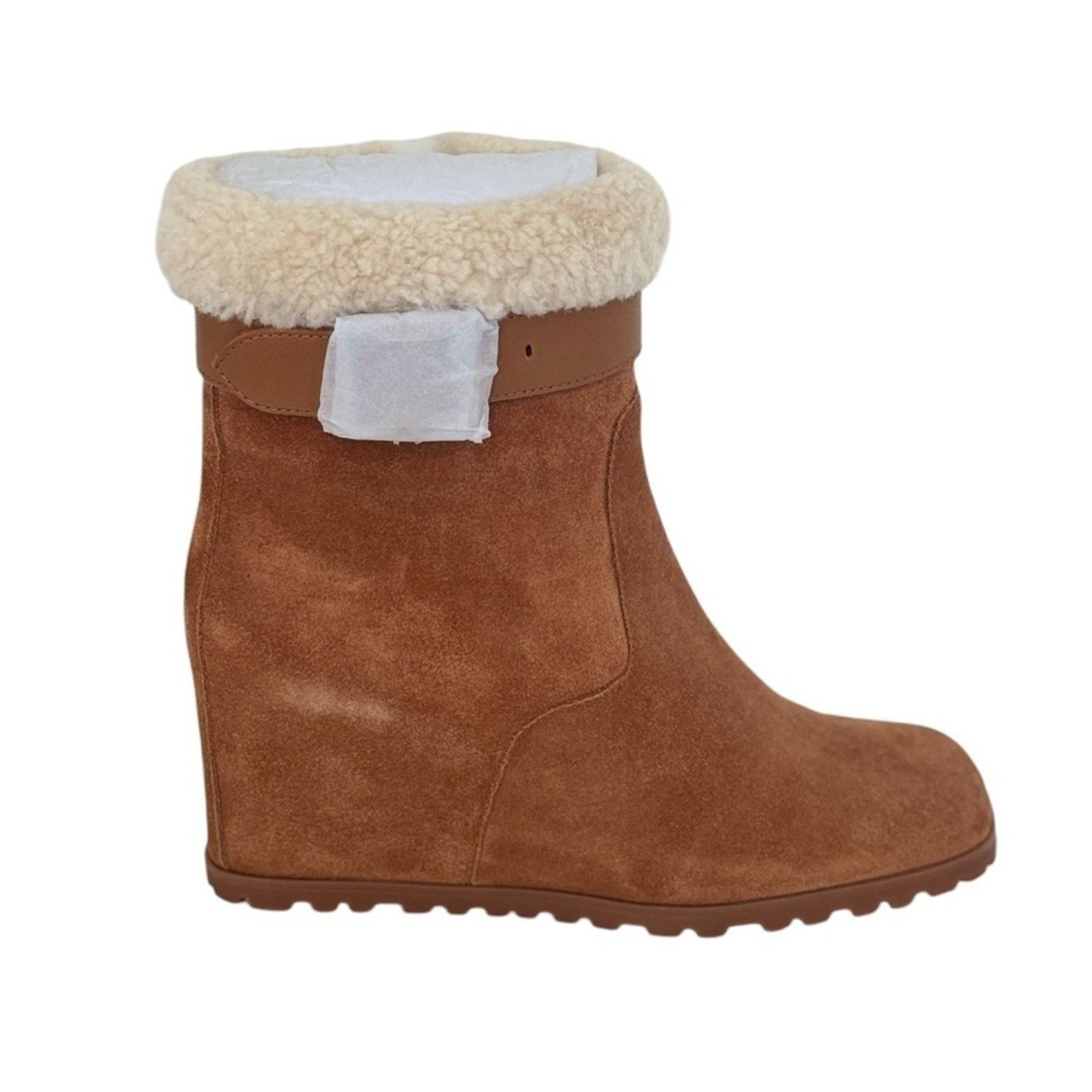 Jonathan Simkhai Jonathan Simkhai Toffee Suede Avery Shearling Wedges Size 7 Size US 7 / IT 37 - 4 Thumbnail