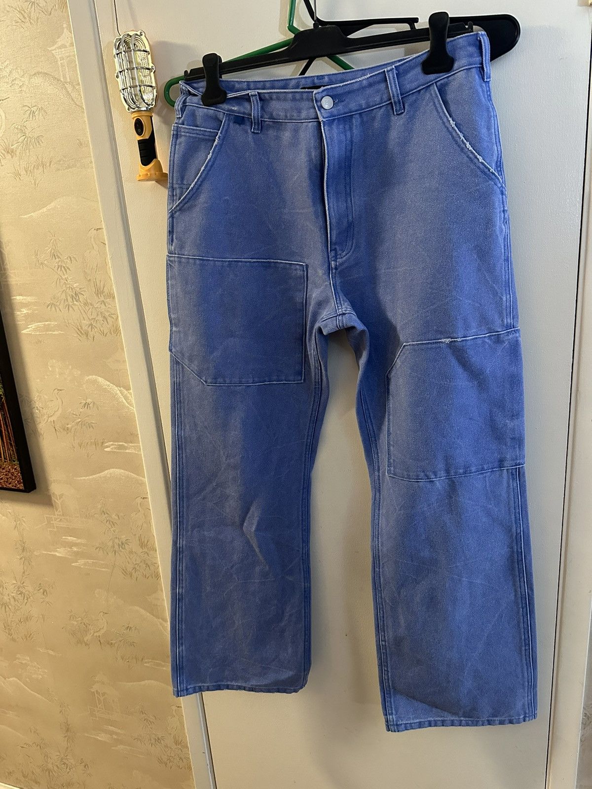 Acne Studios Acne Studios patch canvas trousers powder blue size medium Size US 32 / EU 48 - 1 Thumbnail