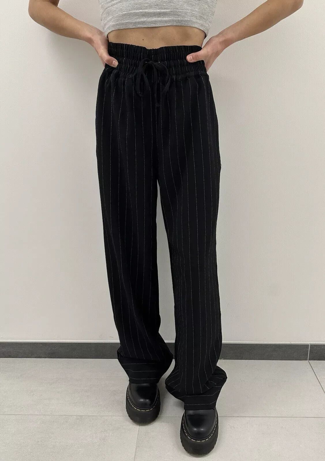 Ganni Ganni Trousers Stripped Polyester Womens Pants Size 36 Size 25" / US 0 / IT 36 - 1 Thumbnail