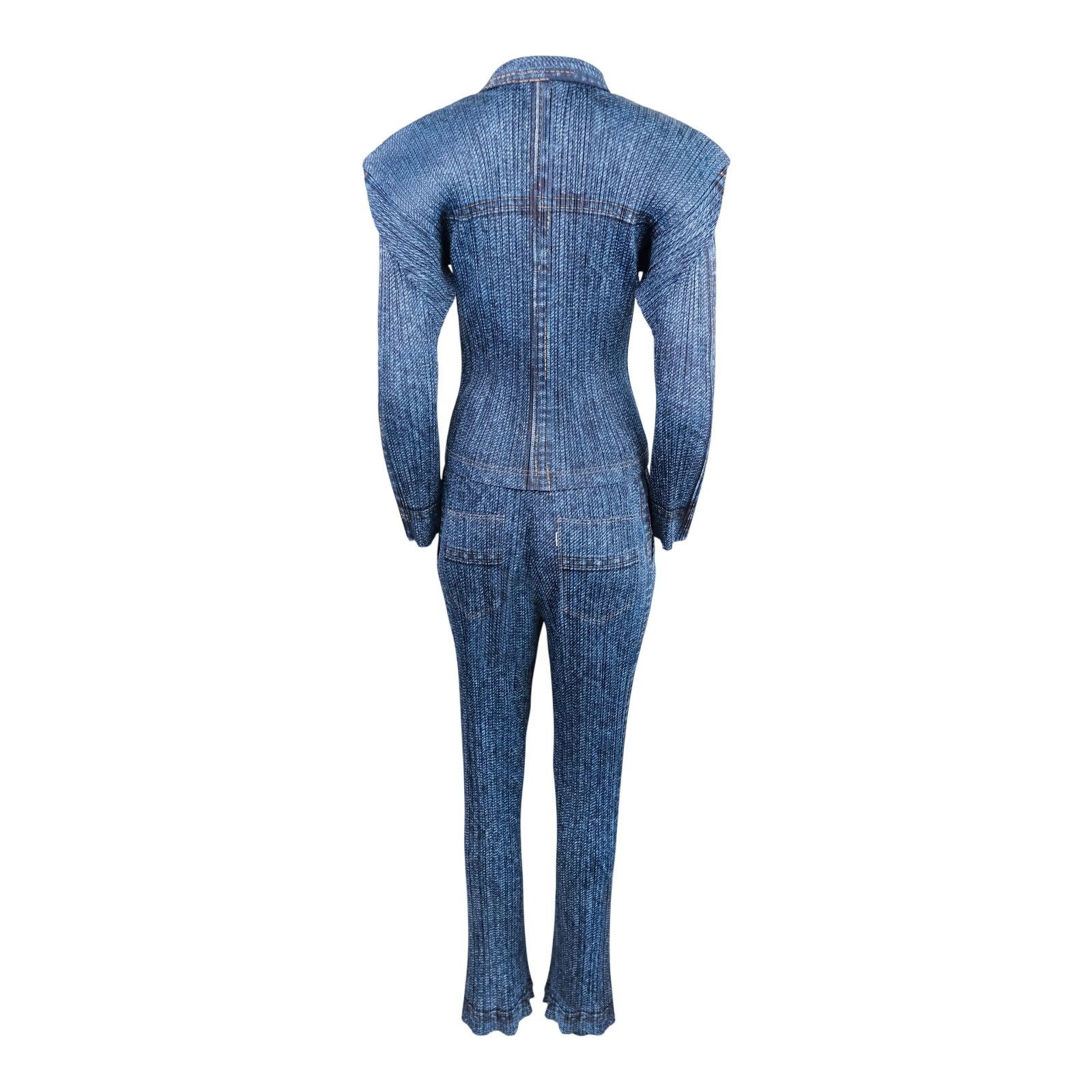 Issey Miyake Issey Miyake Vintage Trompe L'Oeil Denim Print Pant Set Size 27" / US 4 / IT 40 - 2 Thumbnail