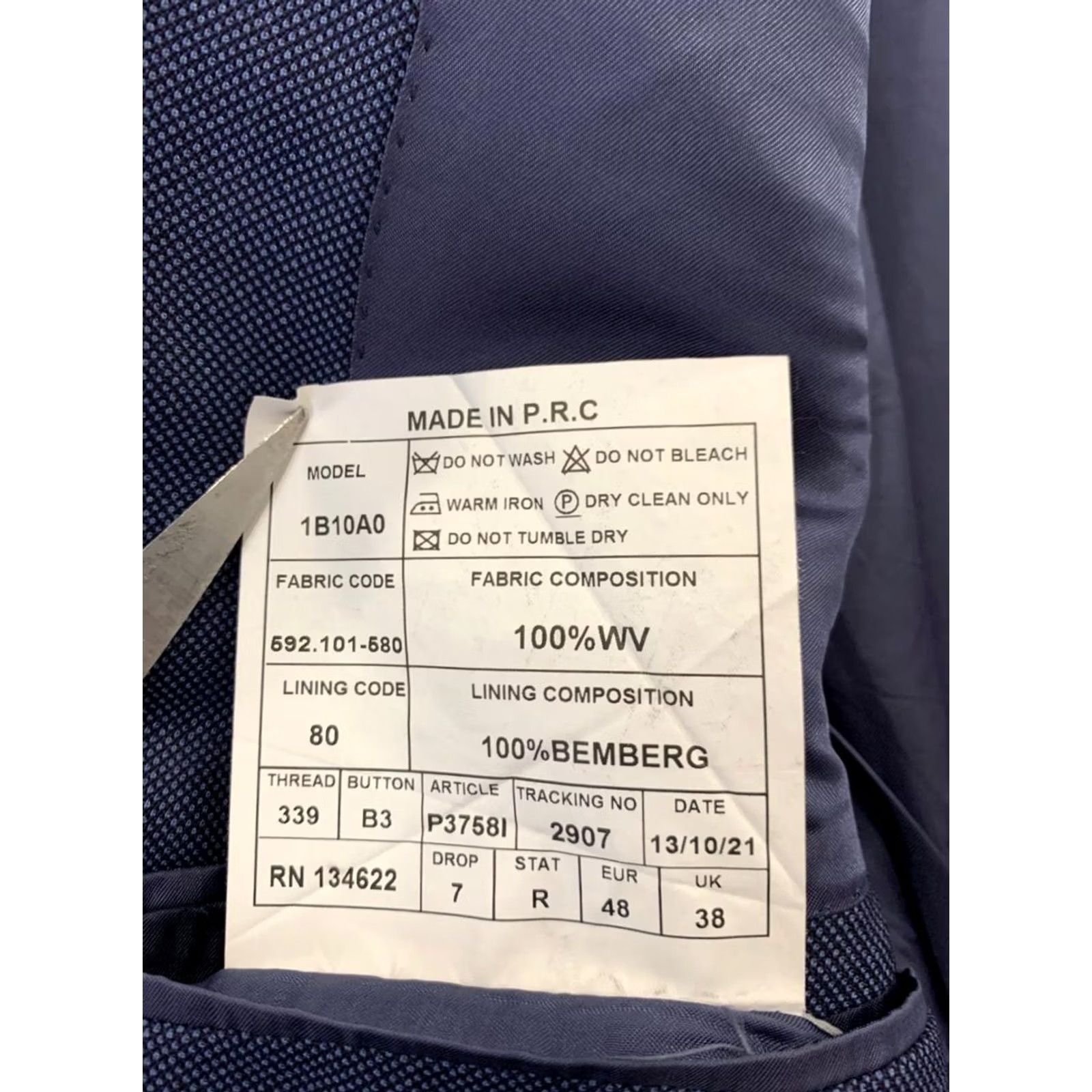Suitsupply SuitSupply Blazer / Suit Jacket Men’s 38R Blue Super 110’s Wool Vitale Barberis Canonico 100% Wool Bemberg Lining (2 Piece) 48 EU / 38 US, Vintage? Size 38R - 5 Thumbnail