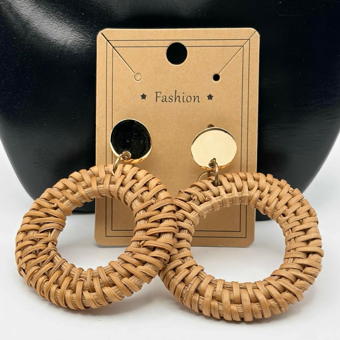Other Tan Boho Straw Earrings Size ONE SIZE - 2 Thumbnail