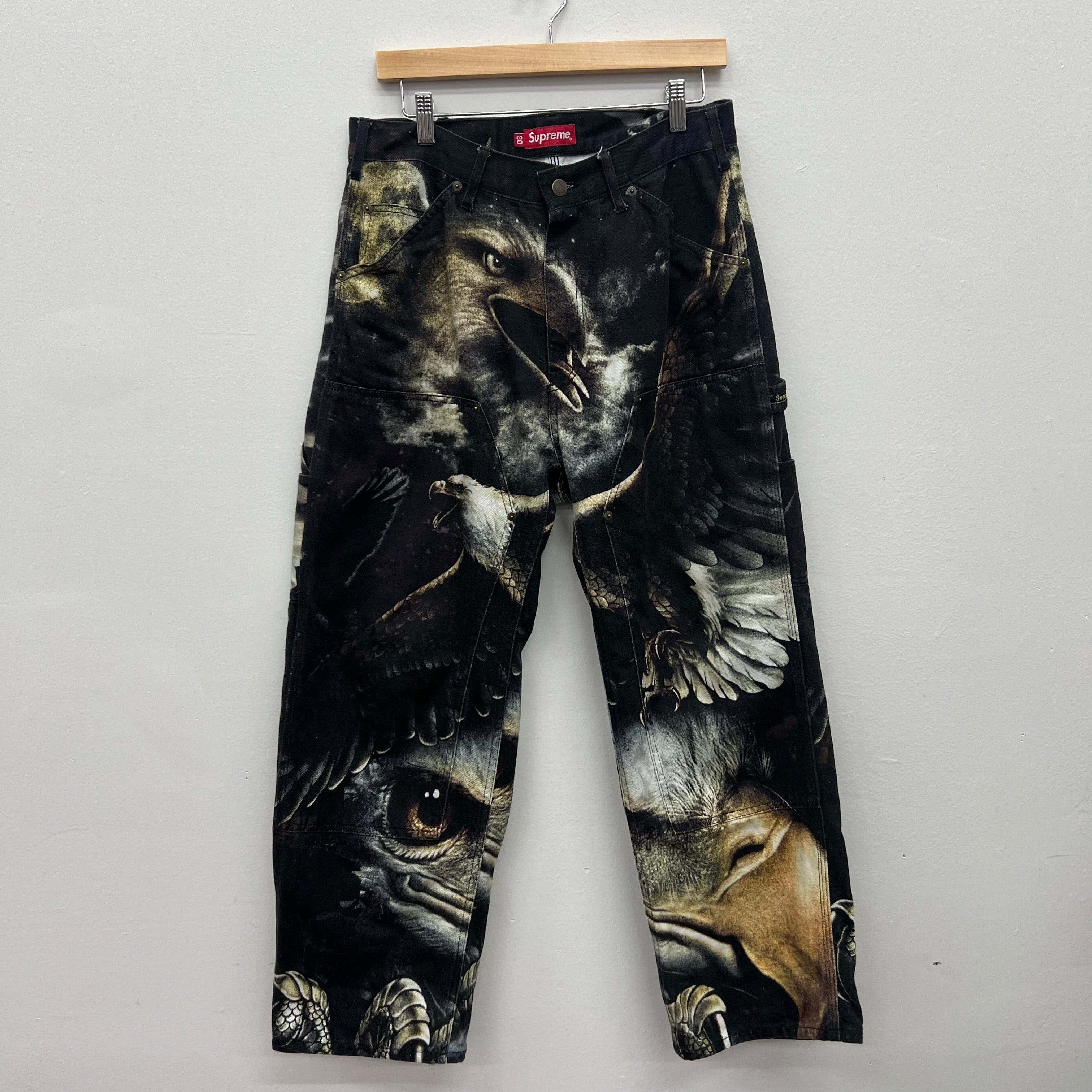 パンツ supreme eagle double knee pants 30 Supreme Eagle Double Knee Denim Painter Pant Black Men's