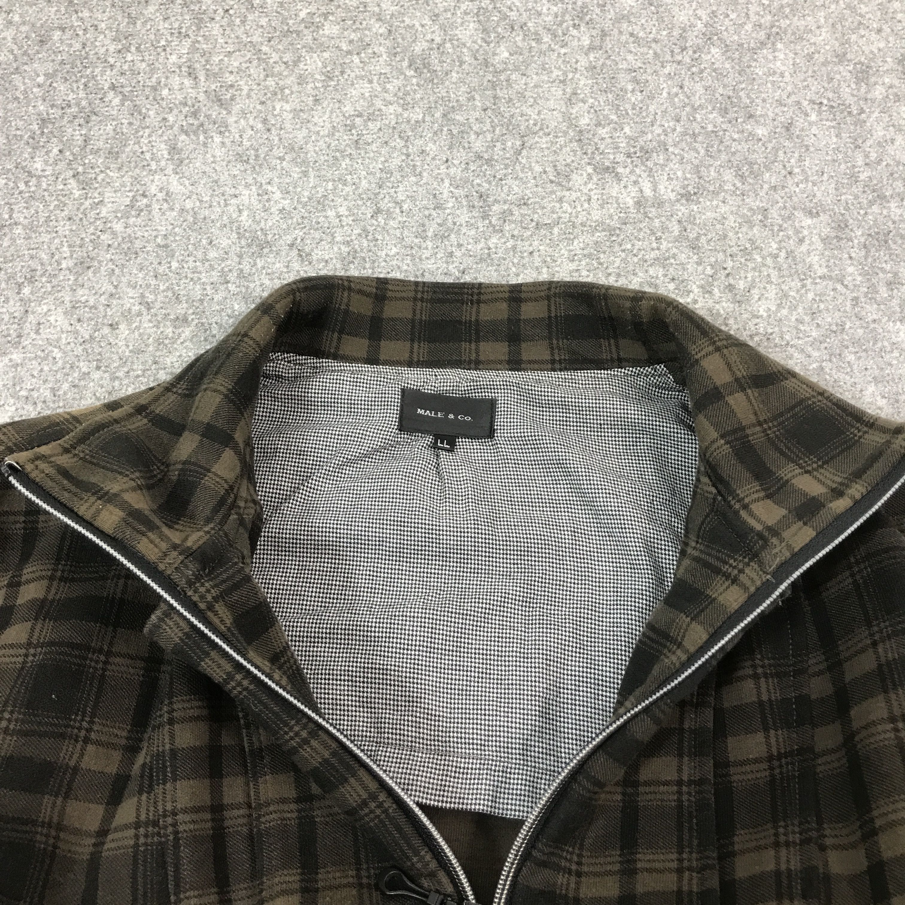 Japanese Brand MALE.CO TARTAN DESIGN ZIPPER JACKET Size US L / EU 52-54 / 3 - 7 Thumbnail