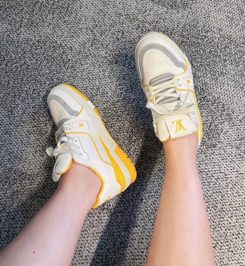 Louis Vuitton Lv Trainer White Yellow 36.5 98 New with Box Size US 5.5 / IT 35.5 - 9 Thumbnail