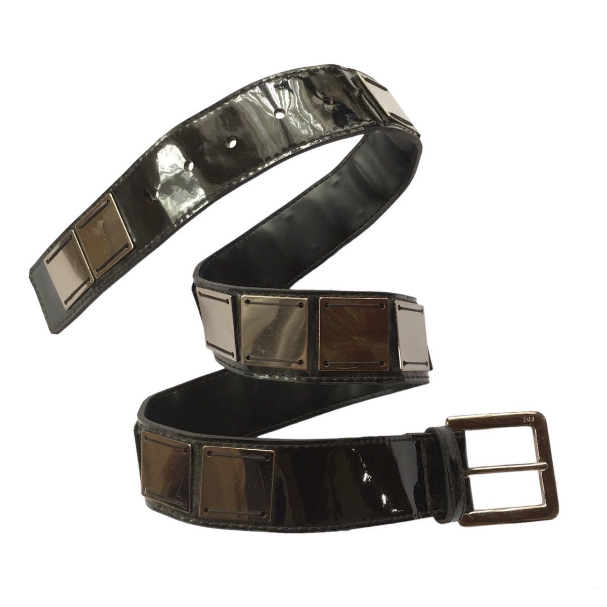 If Six Was Nine × Japanese Brand × Le Grande Bleu (L.G.B.) Black glossy square plate belt Size ONE SIZE - 1 Thumbnail