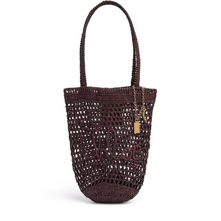 Chloe Chloe Summer Banana Panier Kohl Brown Raffia Shoulder Bag Ne Size ONE SIZE - 1 Thumbnail