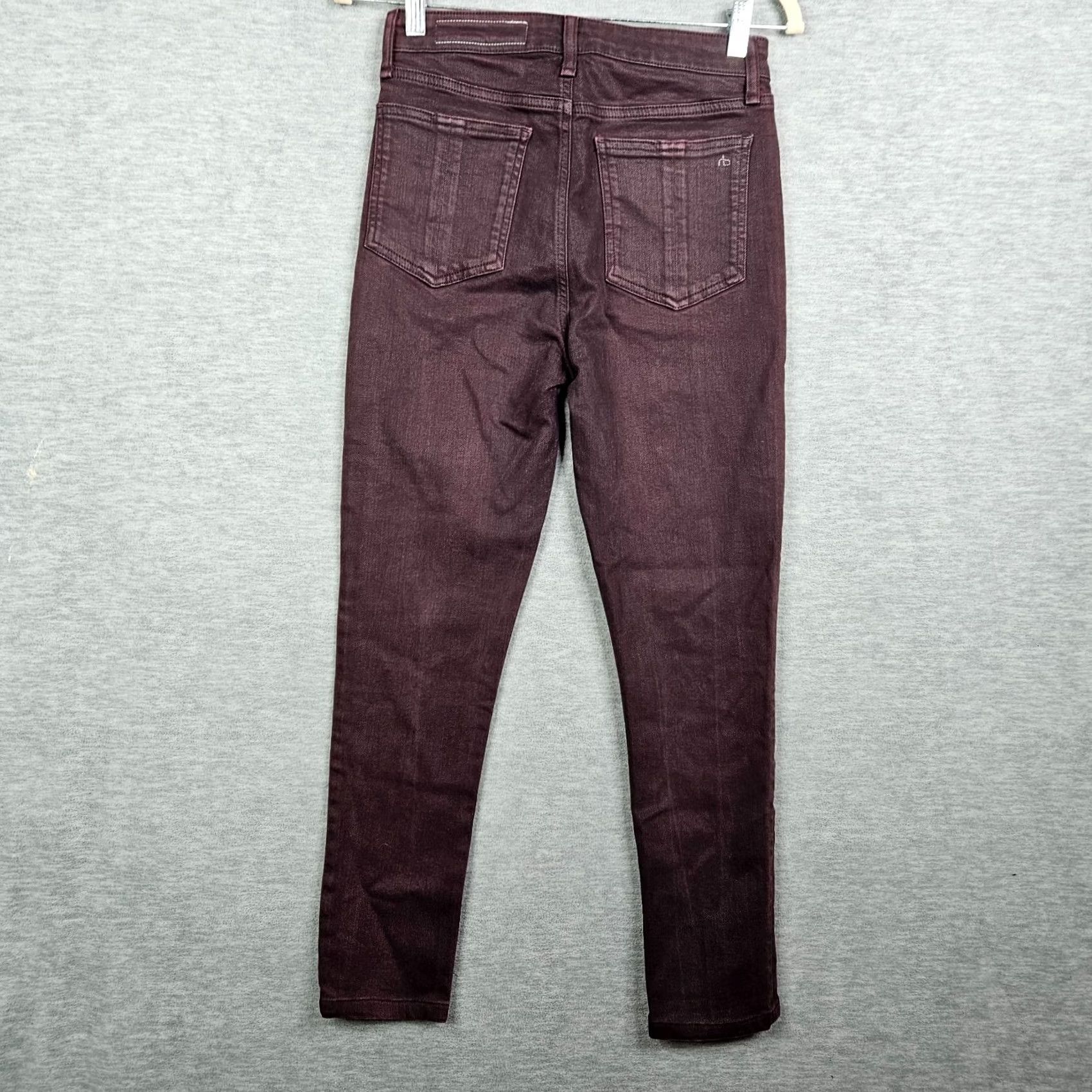 Rag & Bone rag & bone Women's Jeans Size 27 Skinny Denim Purple High-Rise Coated 5-Pocket Regular Rise Vintage: No Size 27" / US 4 / IT 40 - 6 Thumbnail