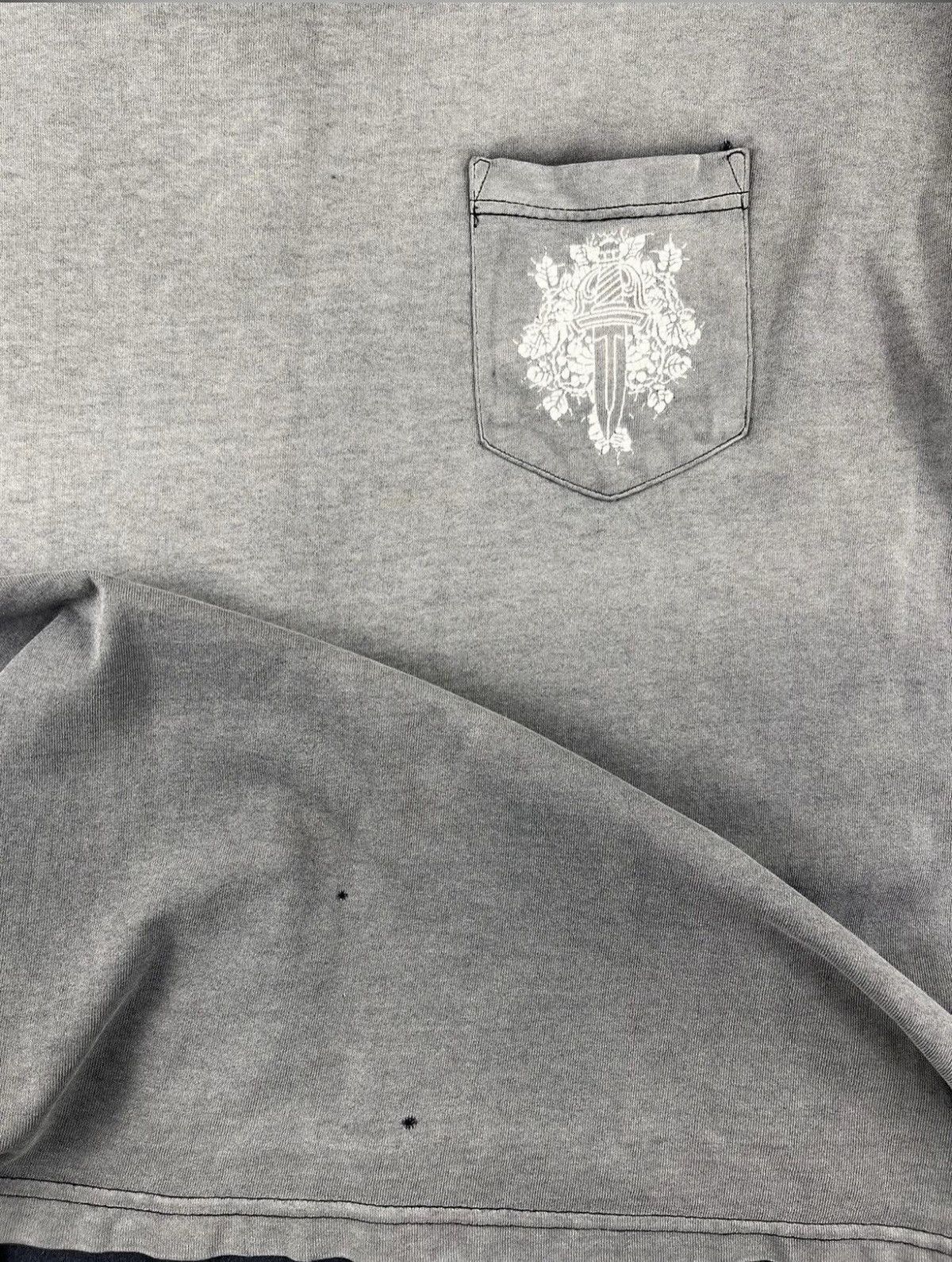 Chrome Hearts × Vintage RARE* Vintage Chrome Hearts Dagger SMOKED FADED Pocket Shirt Size US XL / EU 56 / 4 - 7 Thumbnail