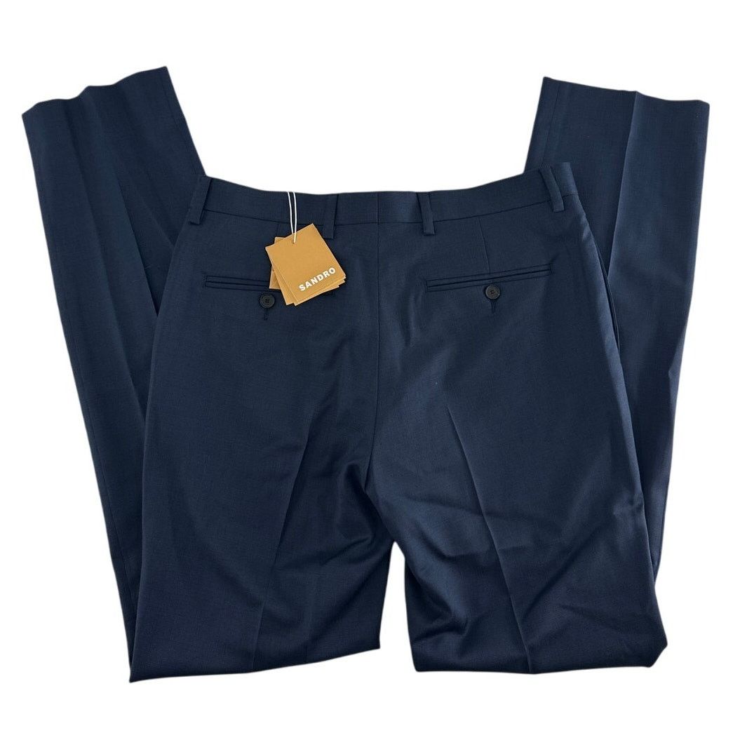 Sandro Sandro Men's Royal Blue Wool Suit Trousers Size 38 Size US 38 / EU 54 - 9 Thumbnail