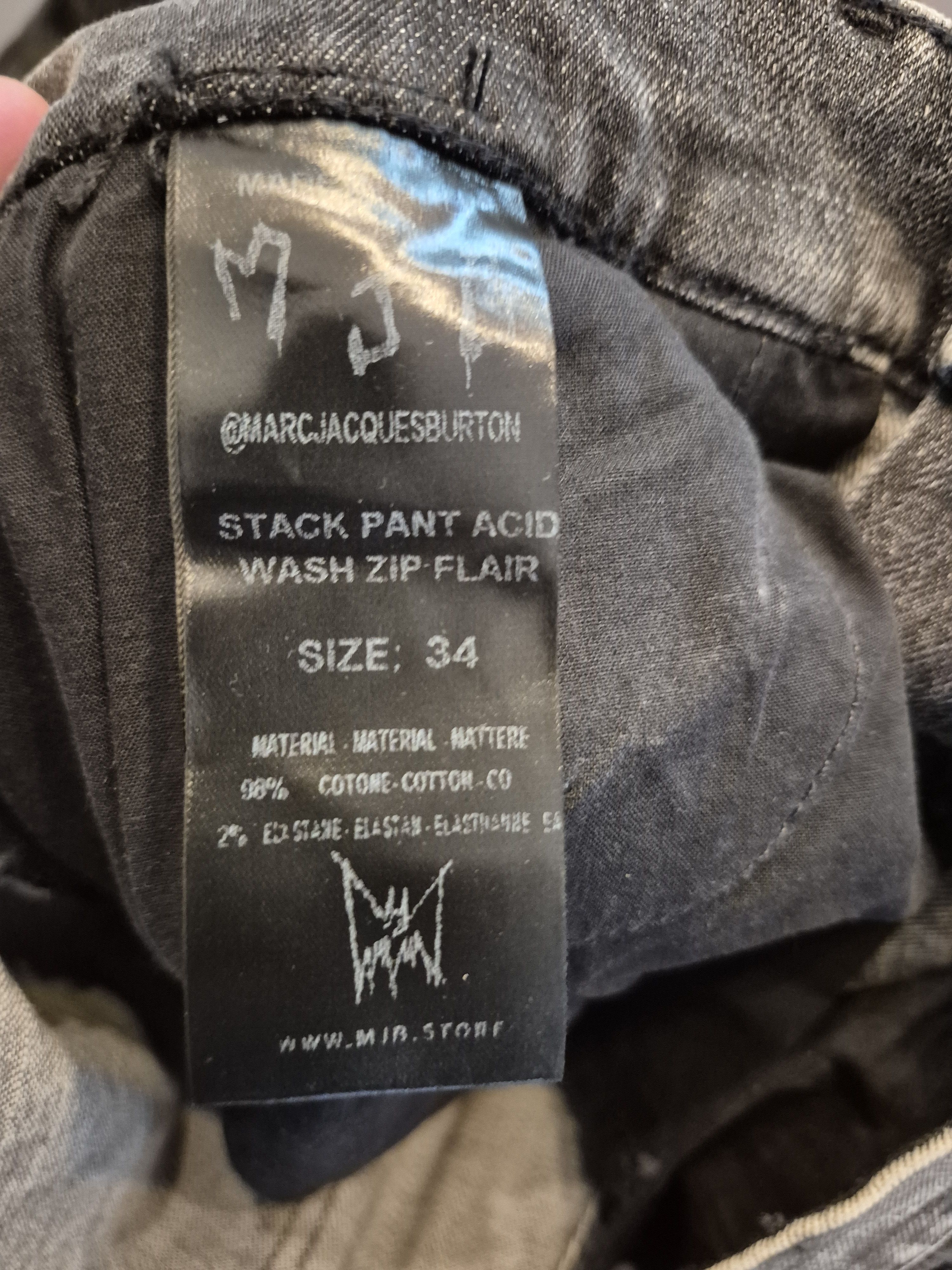 Marc Jacques Burton MJB Marc Jacques Burton Black Stack Acid Wash Jeans Size US 34 / EU 50 - 8 Thumbnail