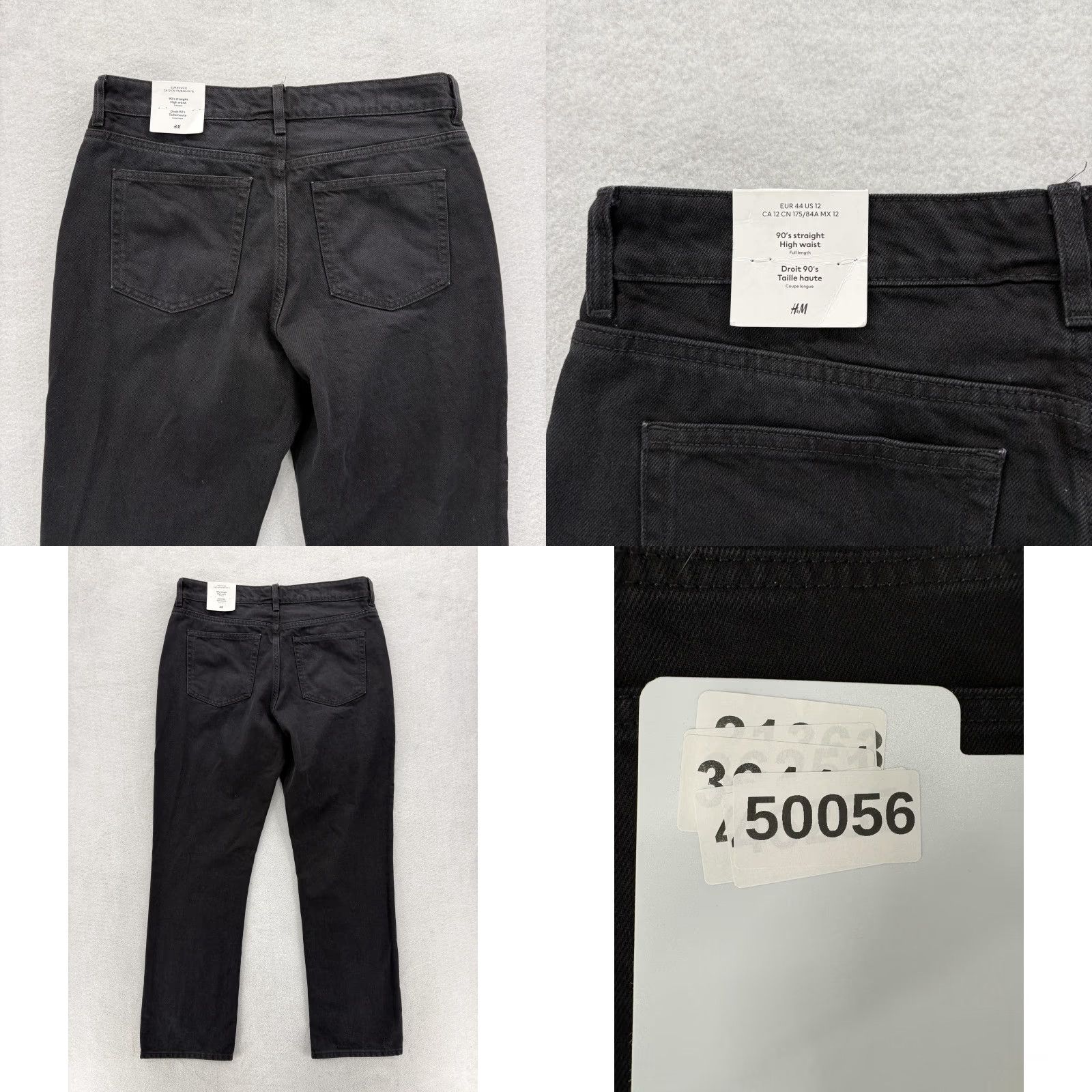 H&M H&M Jeans 90s Straight Womens 12 Black Charcoal Wash High Waist Full Length NWT Denim 5-Pocket 90s Theme Womens Size 34" / US 12 / IT 48 - 9 Thumbnail