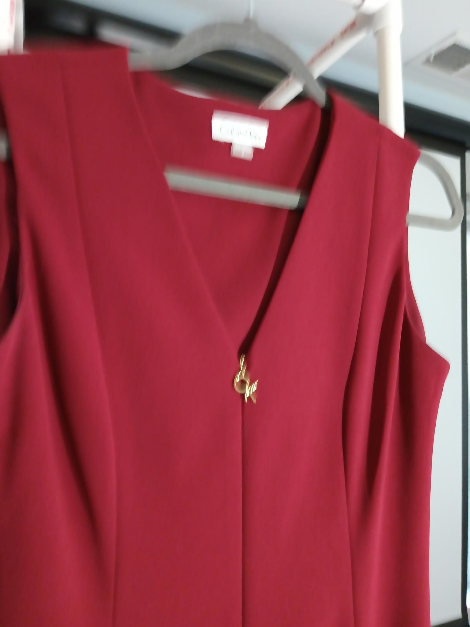 Calvin Klein Elegant Calvin Klein Burgundy Dress Size M / US 6-8 / IT 42-44 - 3 Thumbnail