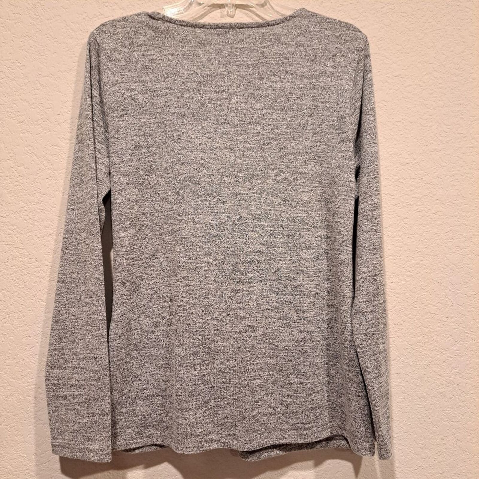Other Talbots shimmery metallic gray long sleeve wrap top size L Size L / US 10 / IT 46 - 9 Thumbnail