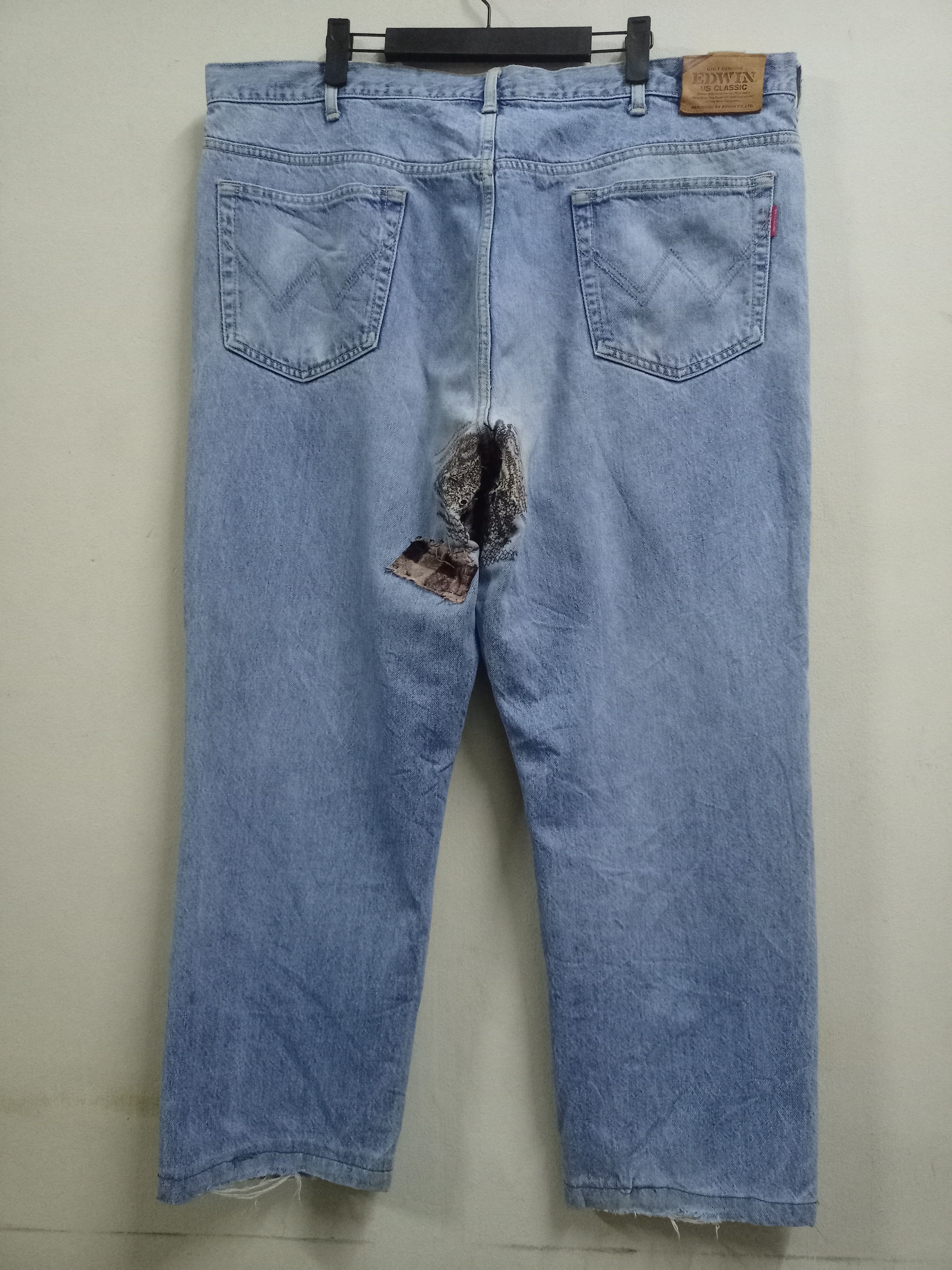 Edwin × Japanese Brand Vintage Edwin US Classic Baggy Patchwork Jeans Size US 41 - 2 Thumbnail