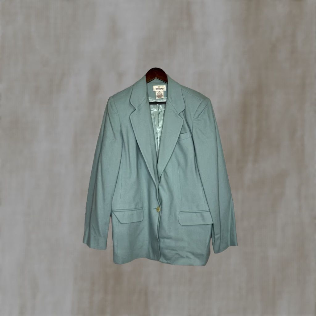 Worthington VINTAGE Worthington Blazer Shirt? 12 Tall Aquamarine Blue Women Long Sleeve Two Button Front Blazer Womens 12 Tall Size XL / US 12-14 / IT 48-50 - 1 Thumbnail