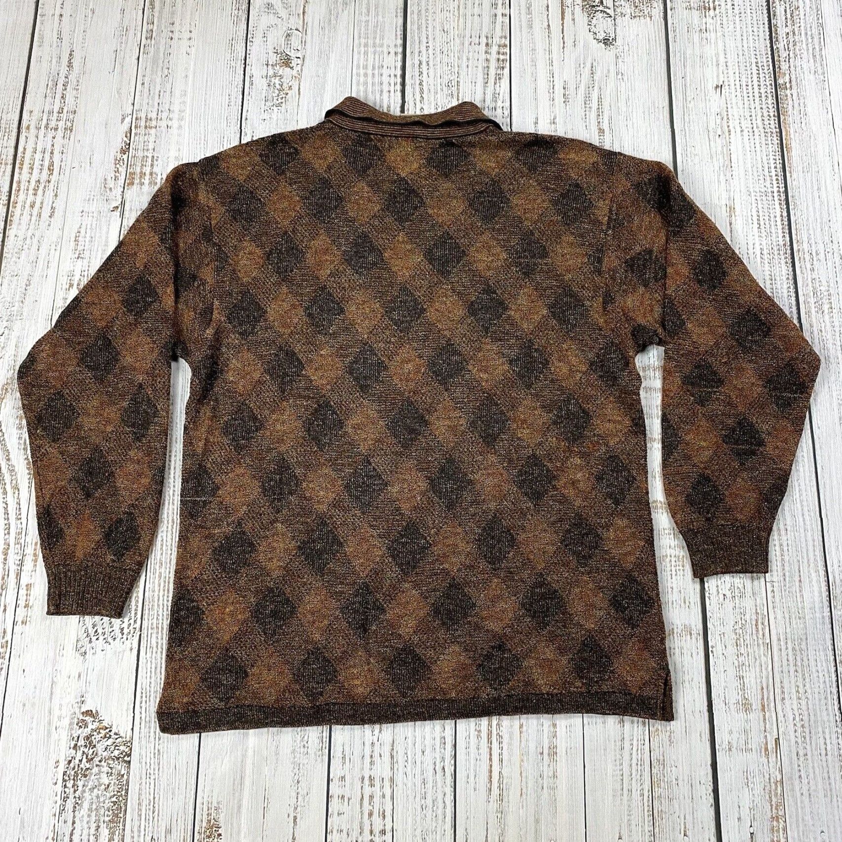 Ermenegildo Zegna ERMENEGILDO ZEGNA Designer Sweater Large L Collared Pullover Long Sleeve Multicolor Wool Blend Mens Size US L / EU 52-54 / 3 - 6 Thumbnail