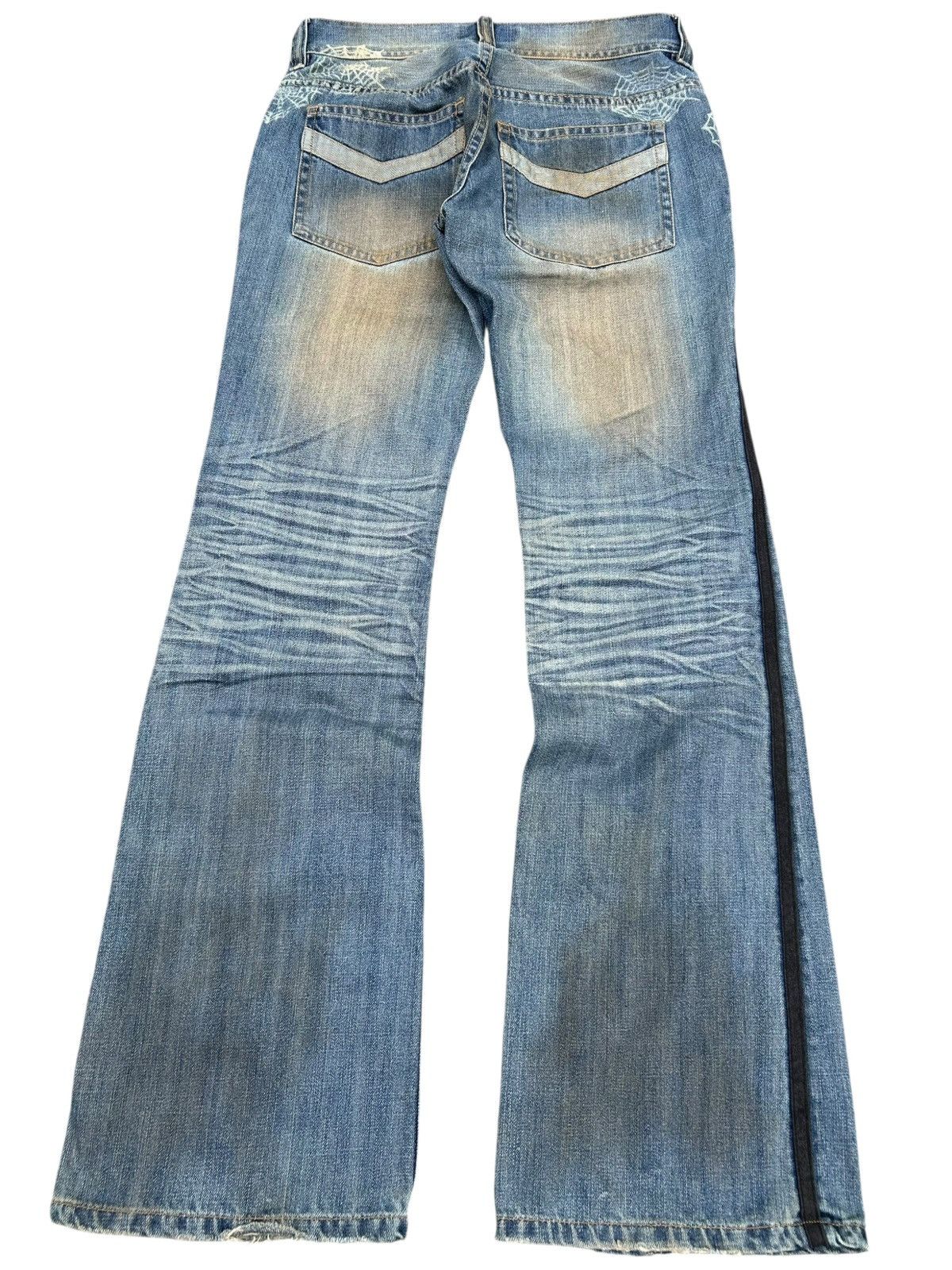 If Six Was Nine FLARE🔥 Xfrm Japanese Punk Bondage Rusty Faded Denim Jeans ☠️🎌 Size US 30 / EU 46 - 13 Thumbnail