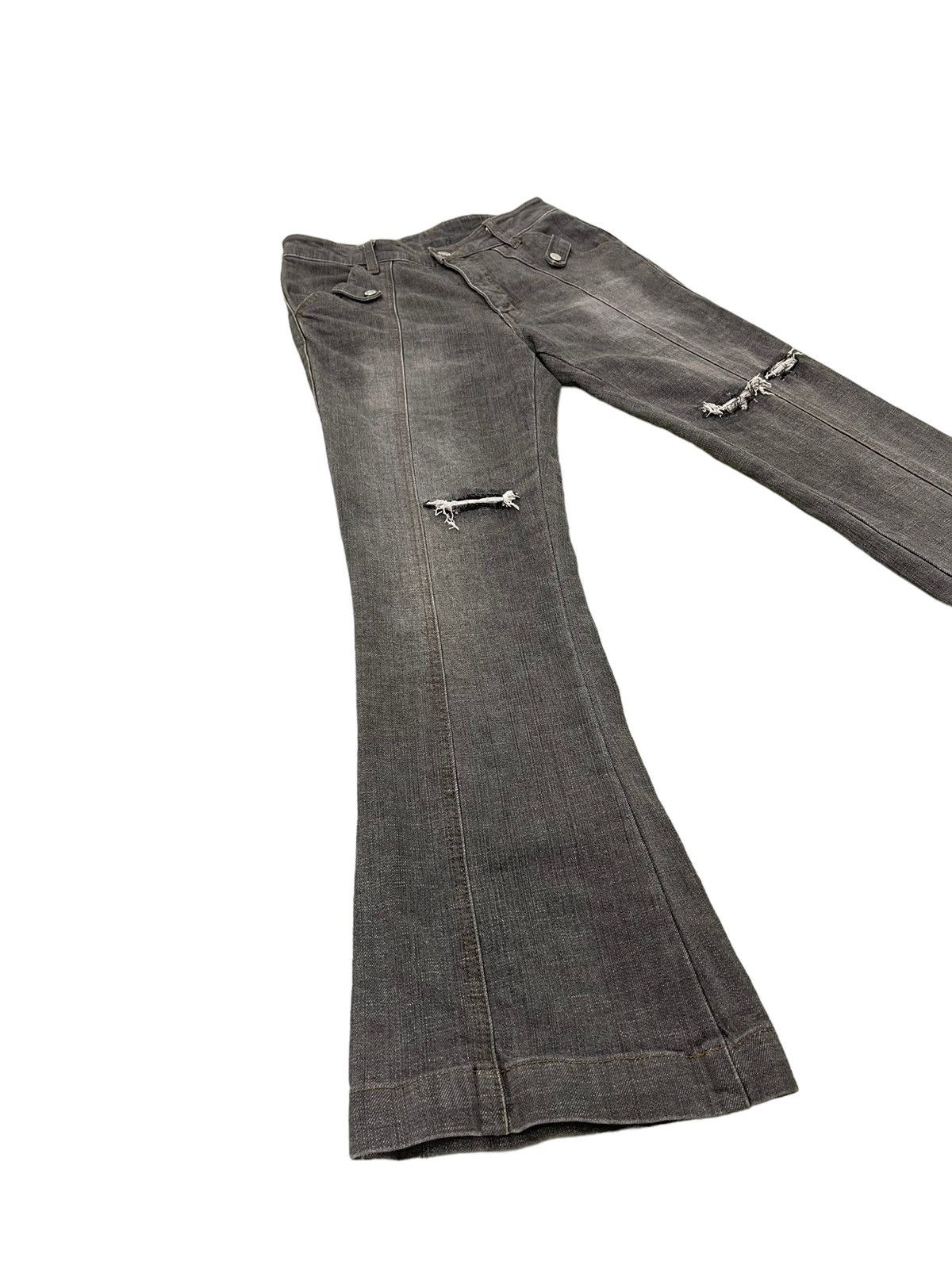 Flare Jeans No Brand Stretch Distress Boot Cut 7🟦9