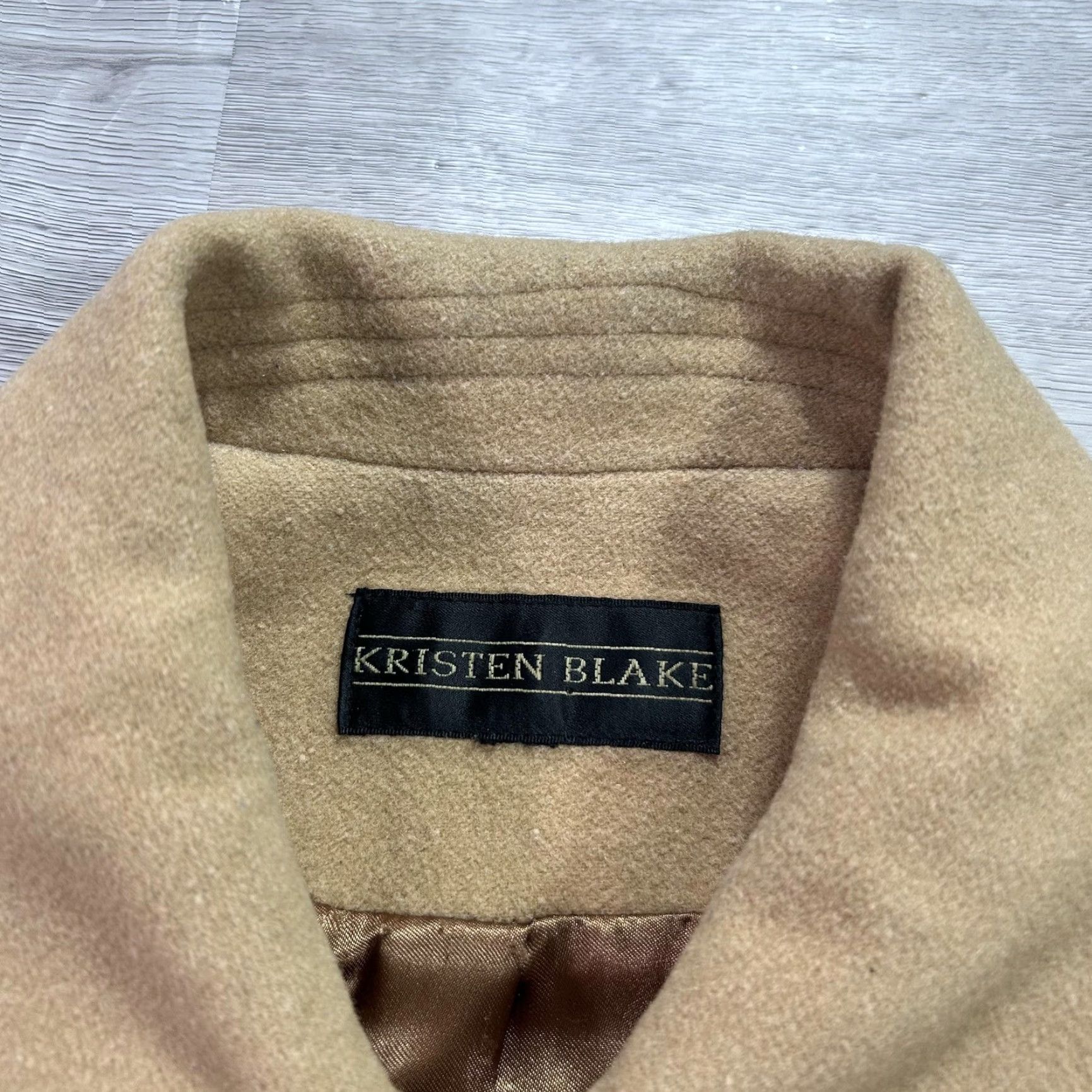 Camel Kristen Blake Coat Womens 16 Beige Wool Single-Breasted Lined Camel Jacket Coat Size XXL / US 16-18 / IT 52-54 - 5 Thumbnail