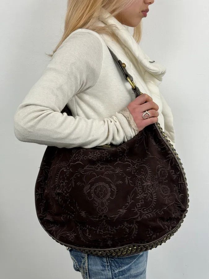 Roberto Cavalli AW2007 Cavalli Brown Embroided Chain Handle Bag Size ONE SIZE - 3 Thumbnail
