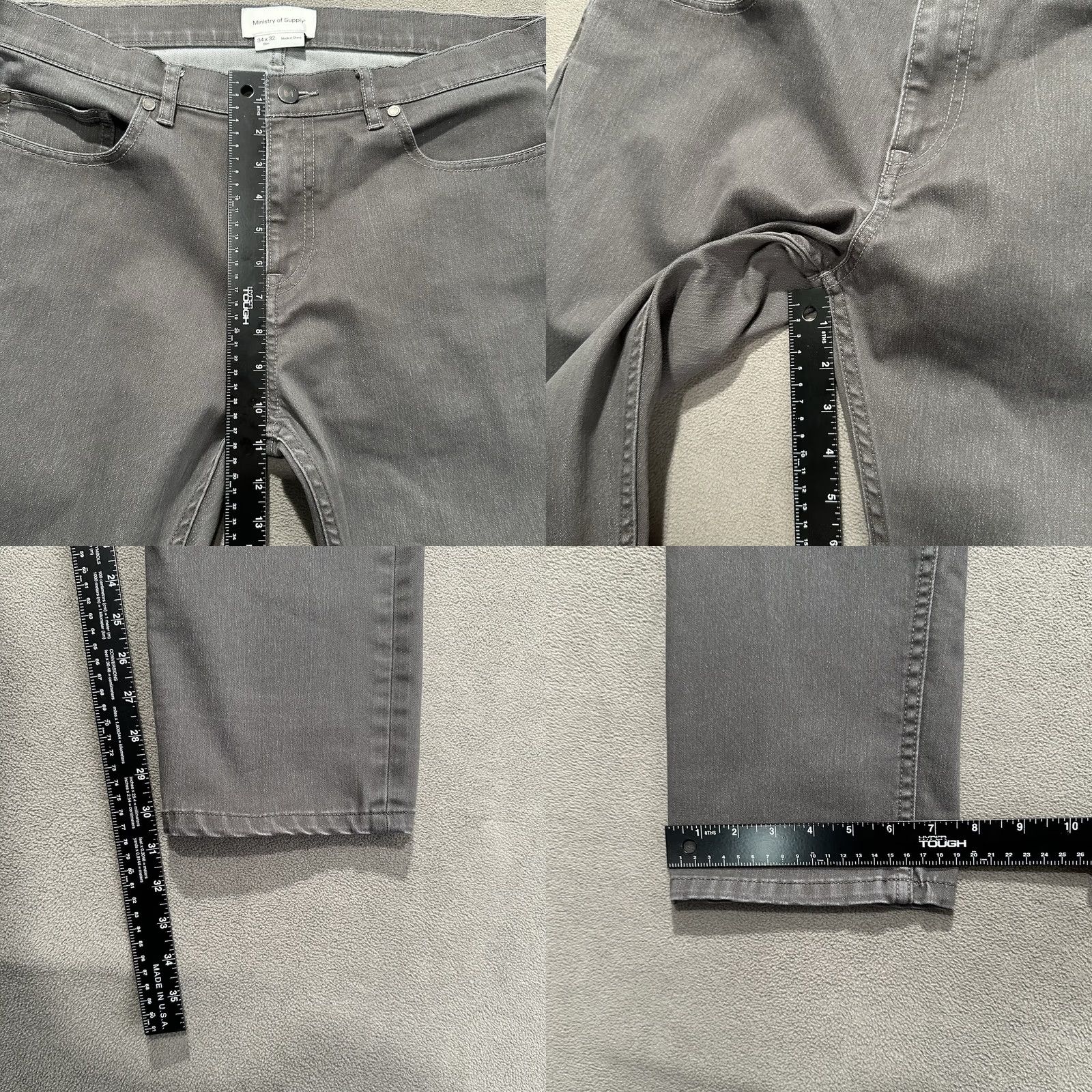 Vintage Ministry of Supply Chroma Jeans Mens Jeans Slim Gray 34x32 Solid City 90s/90s? Mens Size US 34 / EU 50 - 9 Thumbnail