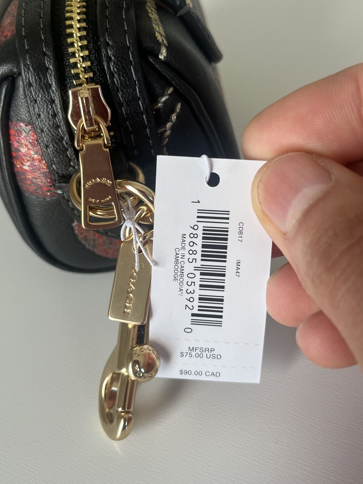 Coach Coach Mini Rowan Bag Charm With Cherry Print Size ONE SIZE - 5 Thumbnail