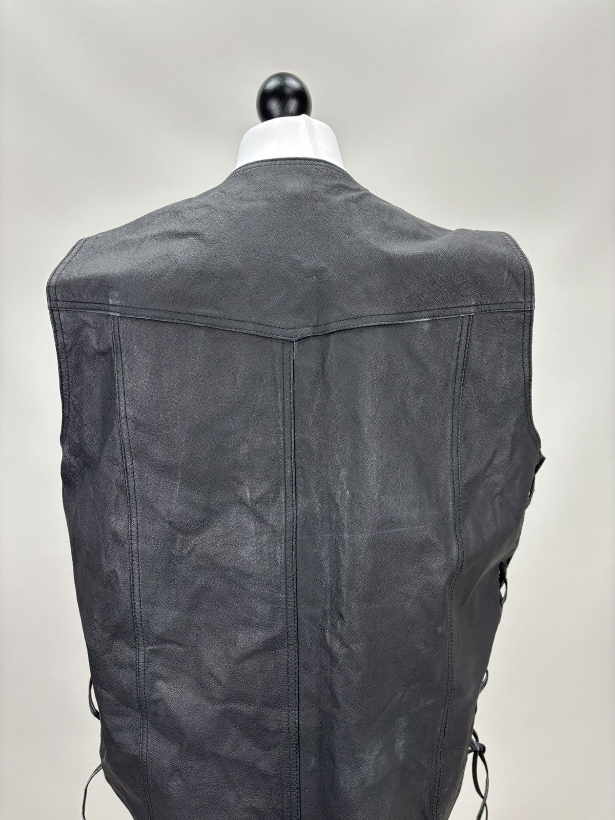 Other Mens leather vest western style HOT Size 54 Color Black Size US L / EU 52-54 / 3 - 6 Thumbnail