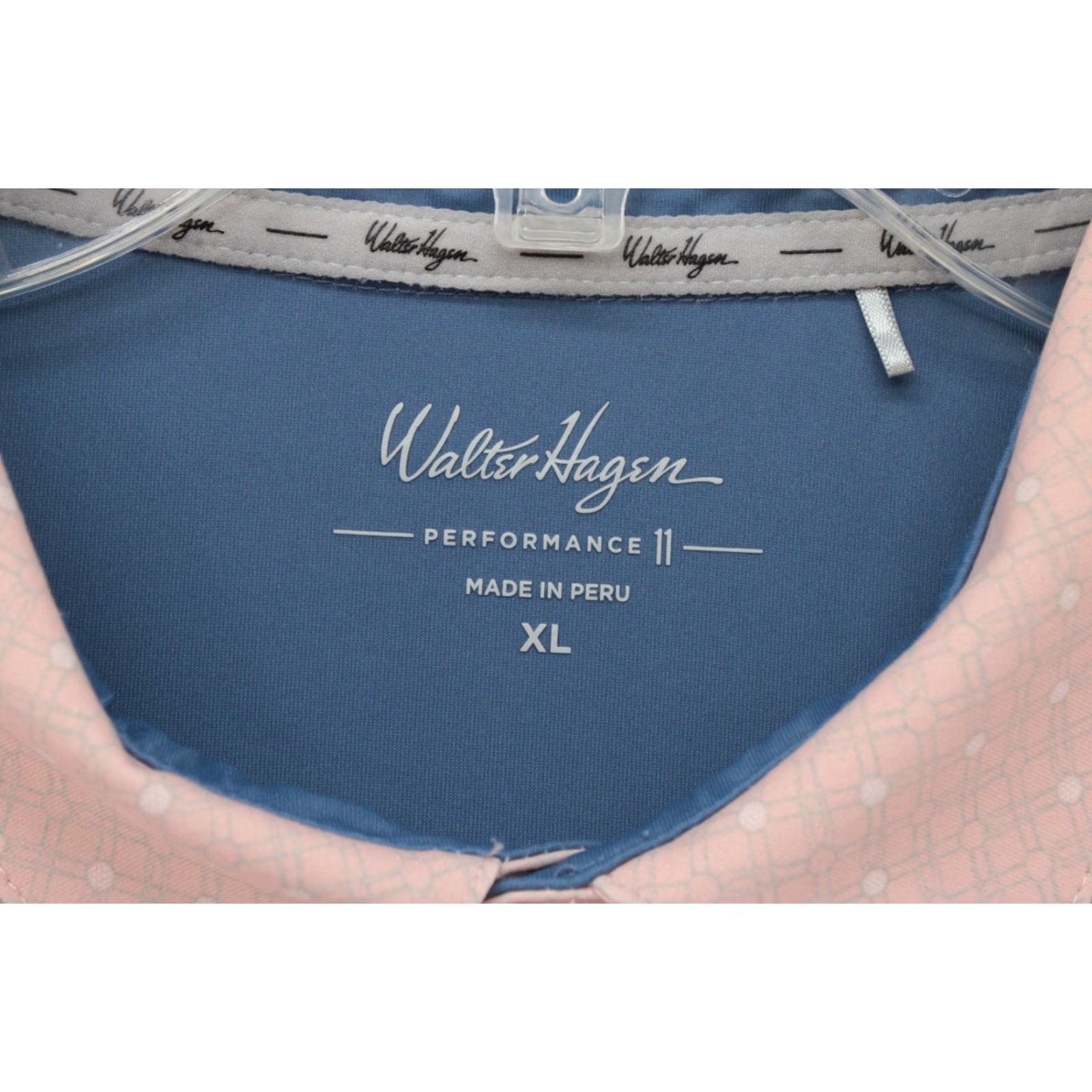 Vintage Walter Hagen Polo Golf Shirt Mens XL Peach Geometric Performance 11 Golf Stretch Size US XL / EU 56 / 4 - 4 Thumbnail