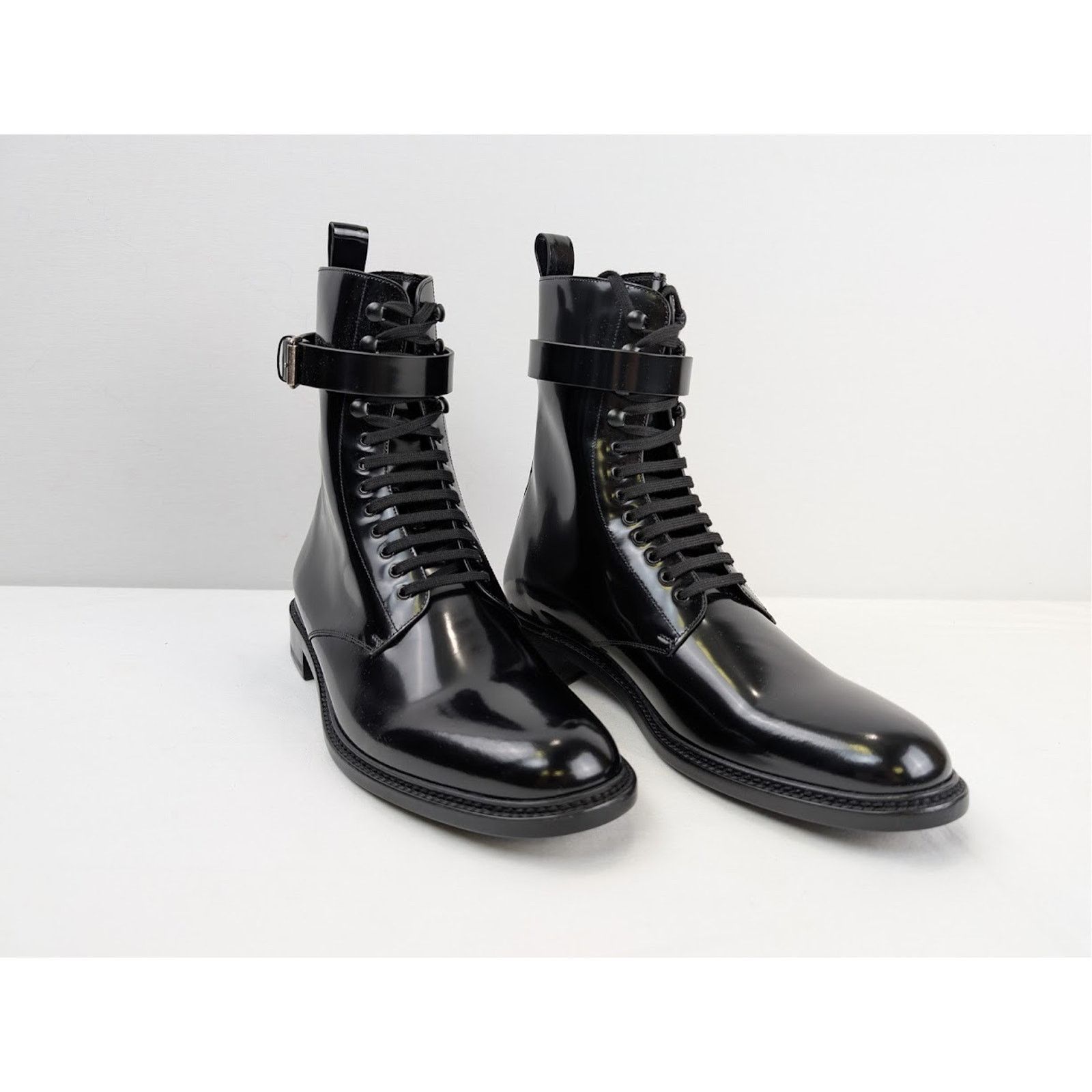 Saint Laurent Paris o1rshd1 Army 20 Lace Up Boots in Nero Size US 12 / EU 45 - 6 Thumbnail