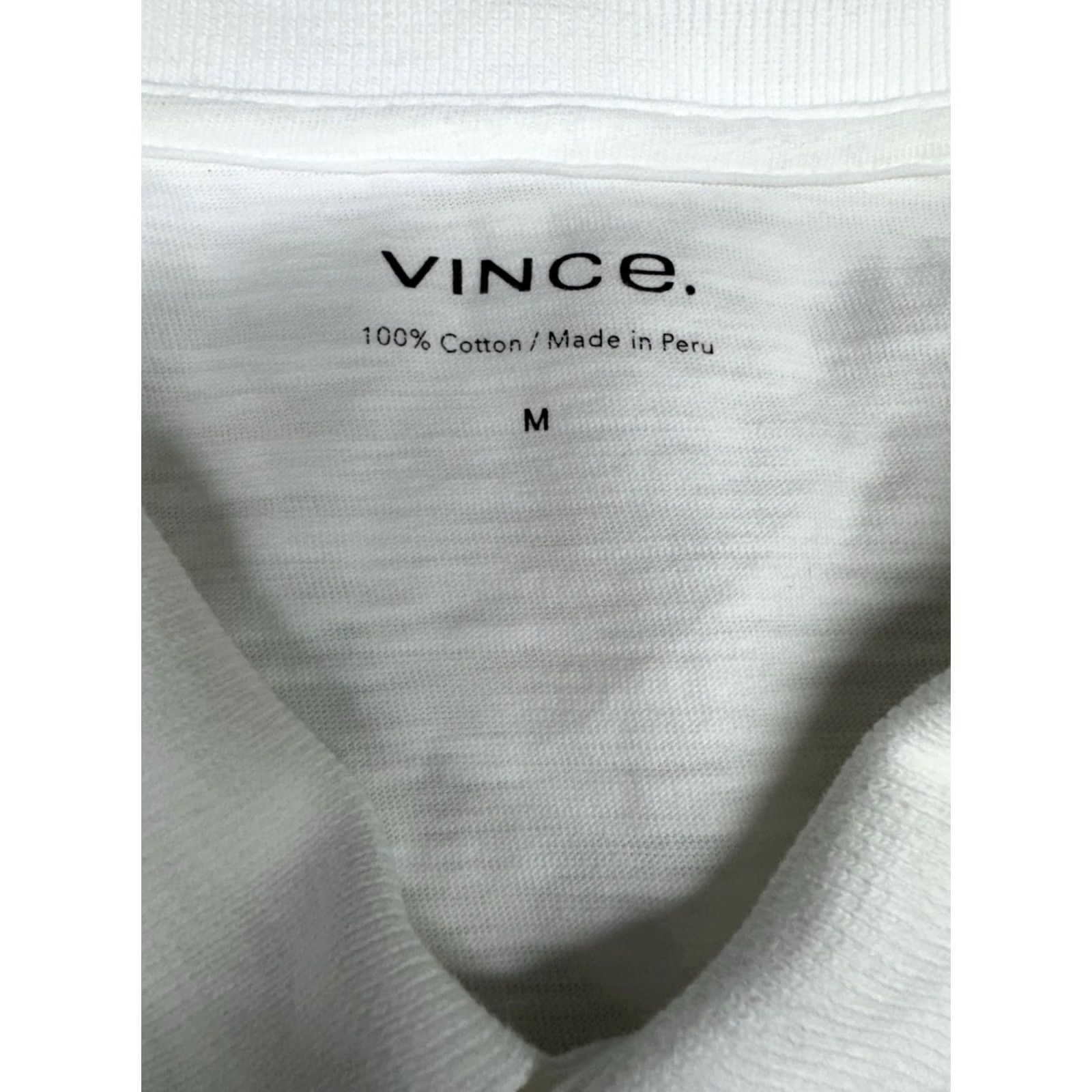 Vince Vince Polo Shirt Mens Medium White Pima Cotton Slub Knit Short Sleeve Golf Rugby Shirt Polo White Men M Regular Size US M / EU 48-50 / 2 - 2 Thumbnail